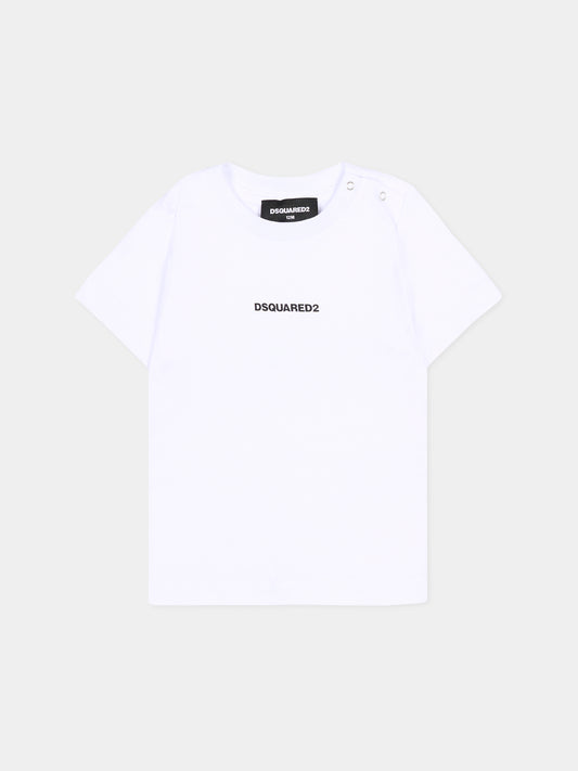 T-shirt bianca per neonato con logo,Dsquared2,DQ2853 D004G DQ100