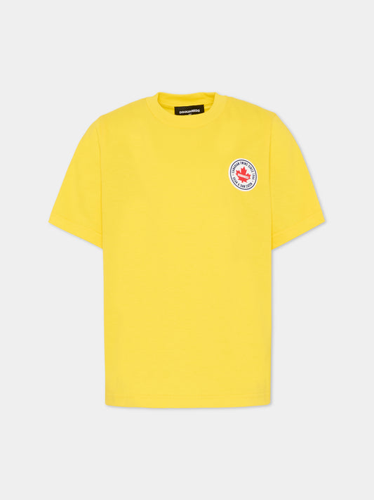 T-shirt gialla per bambino con logo,Dsquared2,DQ3162 D004G DQ220