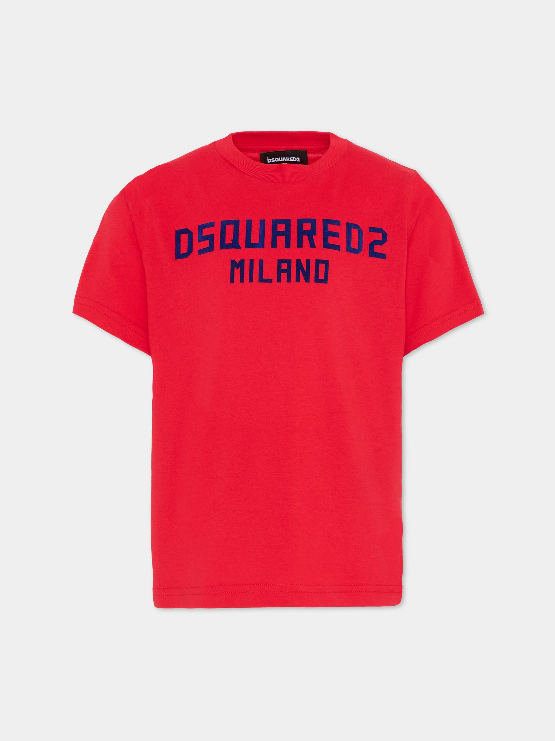T-shirt rossa per bambino con logo,Dsquared2,DQ3164 D0015 DQ401