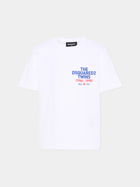 T-Shirt bianca per bambino con logo,Dsquared2,DQ3166 D004G DQ100