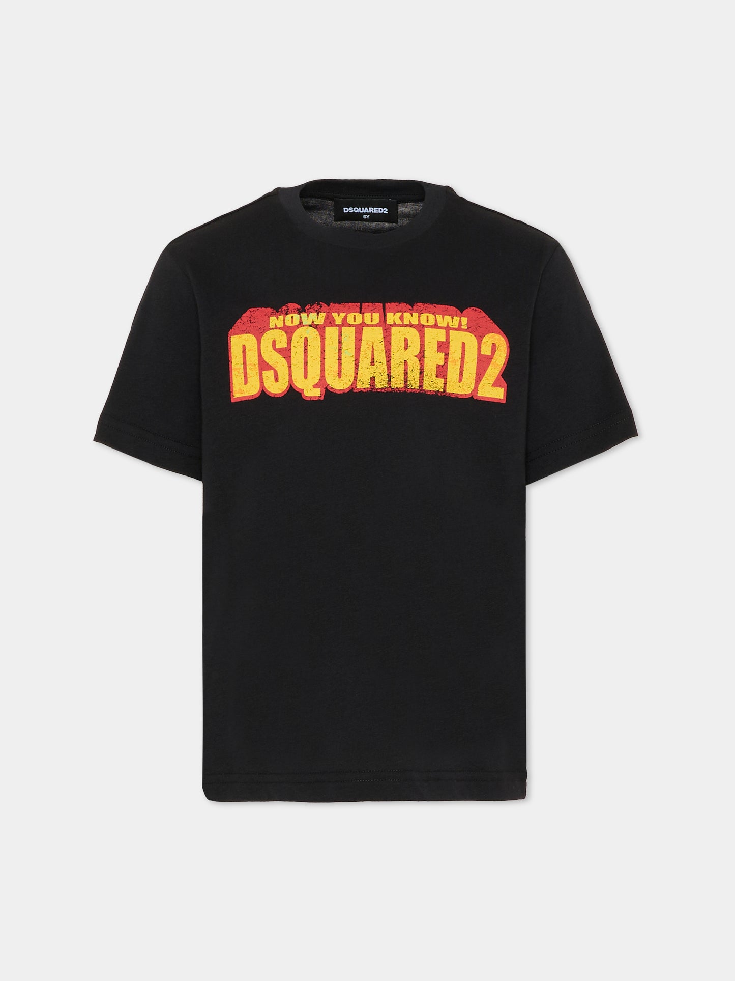 T-shirt nera per bambino con logo,Dsquared2,DQ3167 D0ACD DQ900