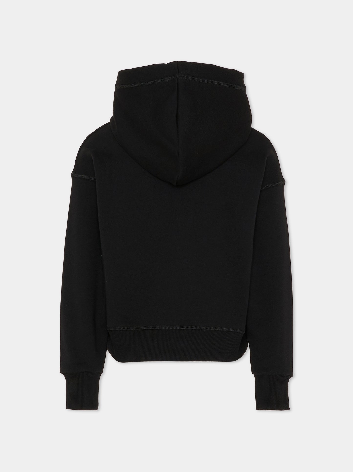 Felpa nera per bambino con logo,Dsquared2,DQ3186 D0ACC DQ900