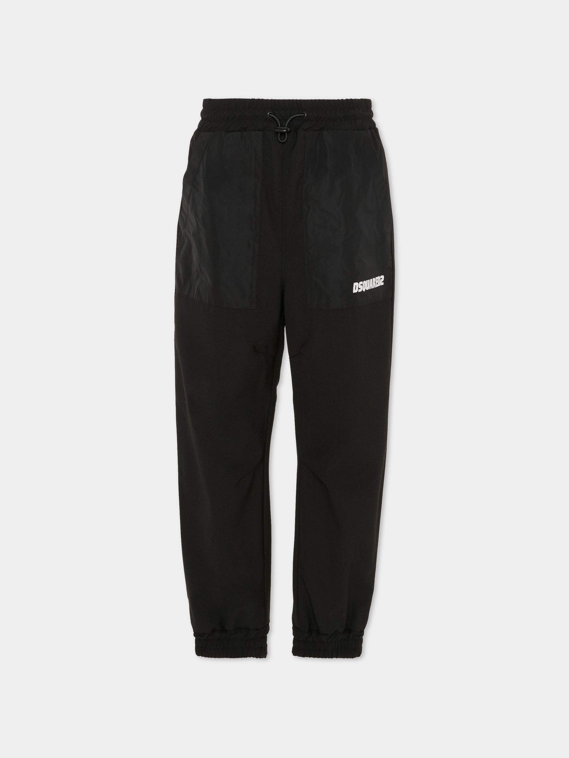 Pantaloni neri per bambino con logo,Dsquared2,DQ3203 D0AGV DQ900