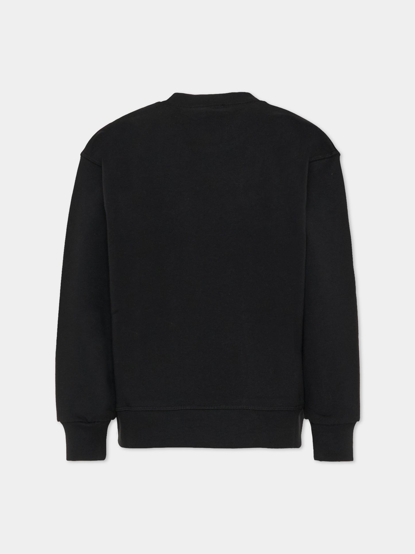 Felpa nera per bambino con logo e foglia d'acero,Dsquared2,DQ3193 D0AGW DQ900