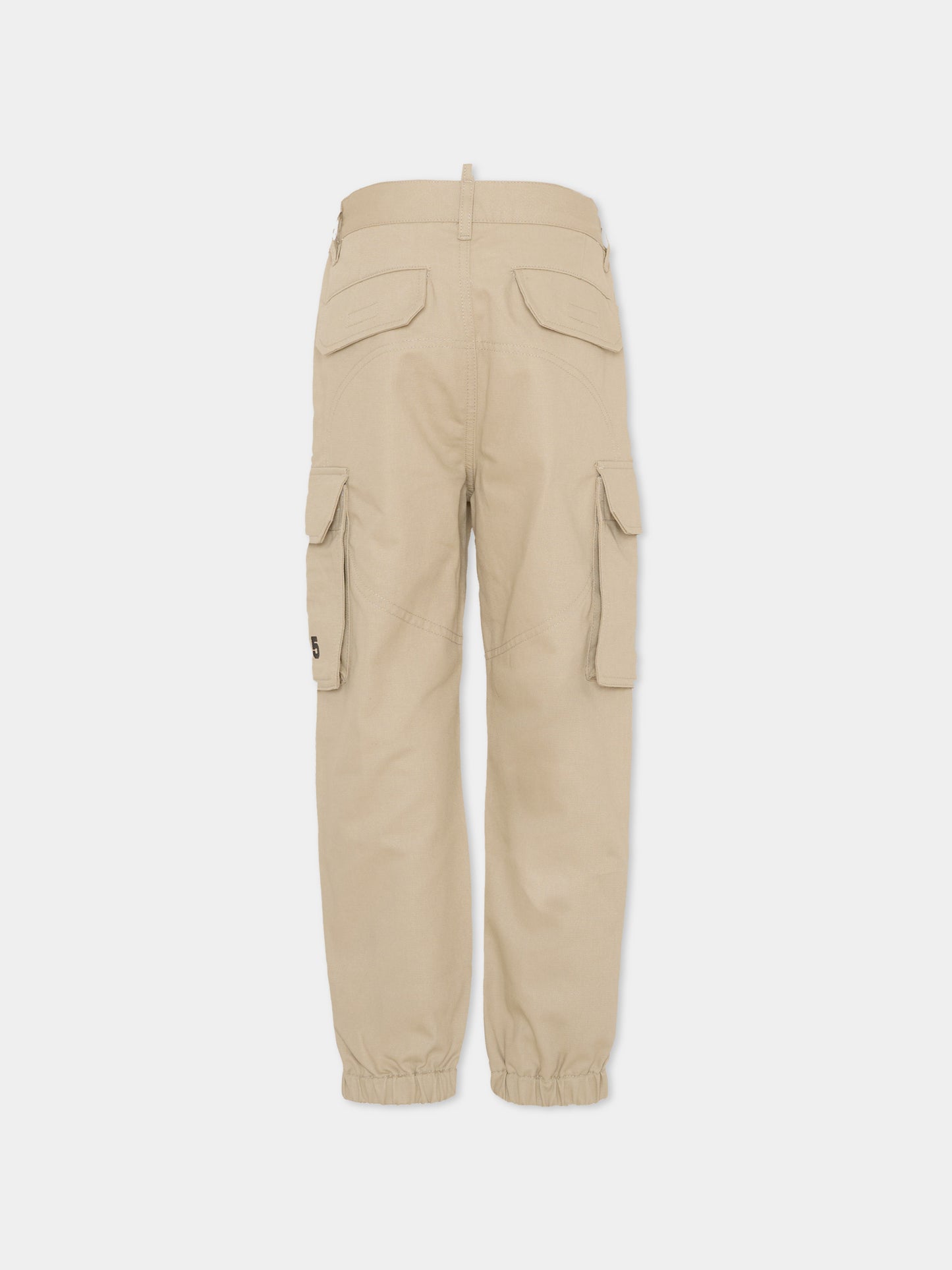 Pantaloni beige per bambino con logo,Dsquared2,DQ3210 D0AGK DQ717