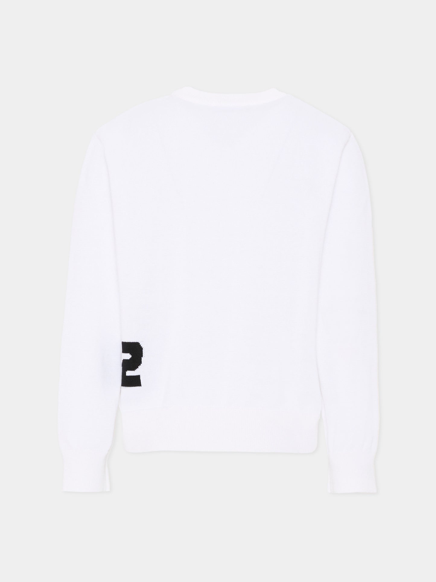 Maglione bianco per bambino con logo,Dsquared2,DQ3242 D0ACT DQ100