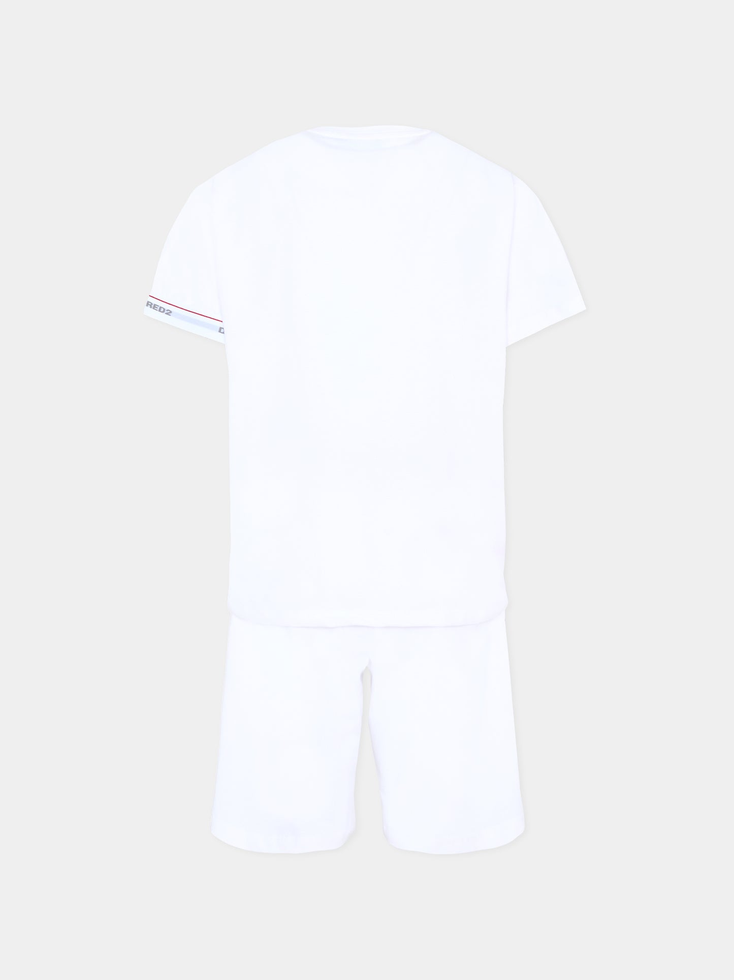 Pigiama bianco per bambino con logo,Dsquared2,DQ3245 D008J DQ100