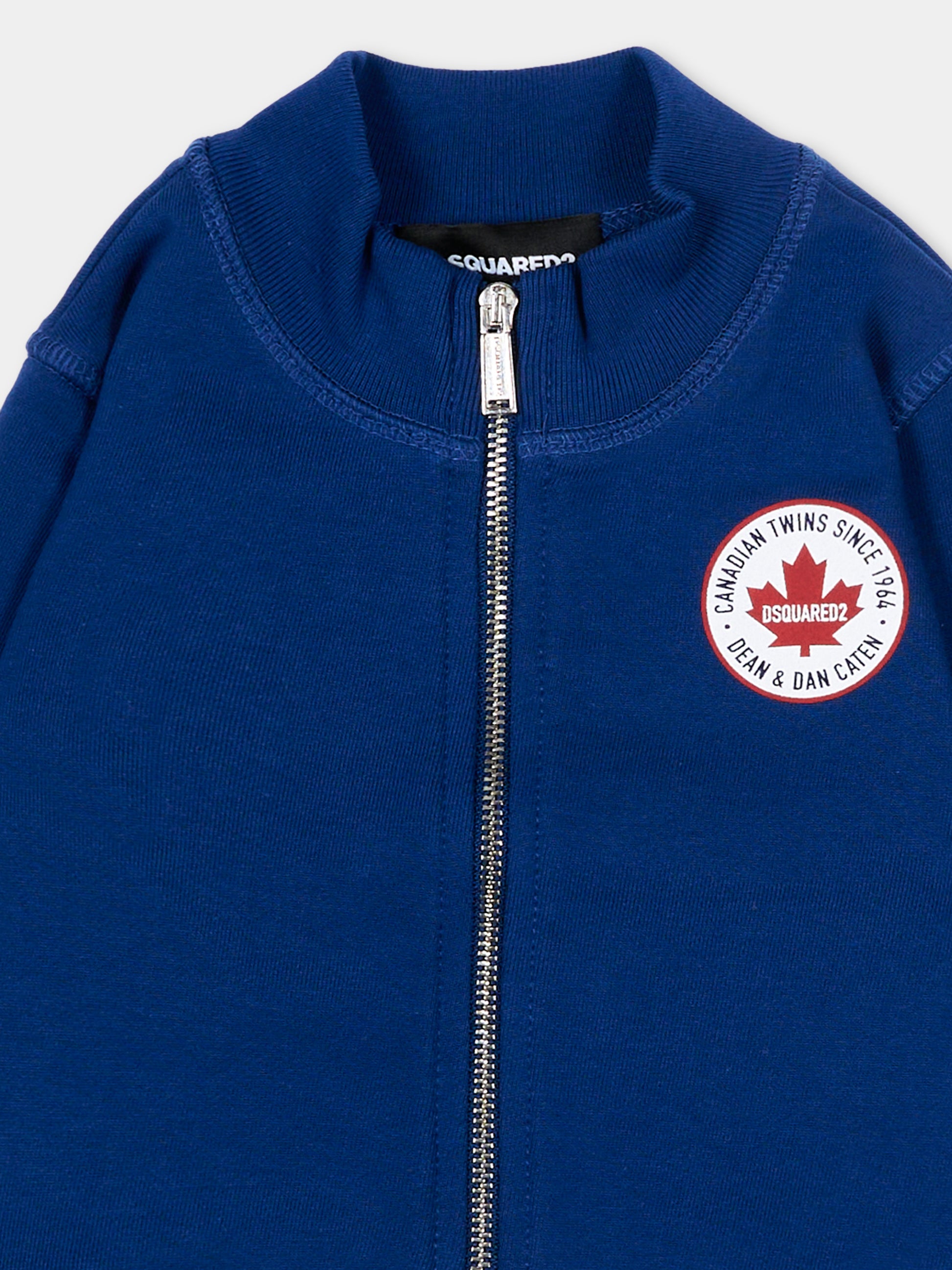 Felpa blu per neonato con patch logo,Dsquared2,DQ3271 D0094 DQ865