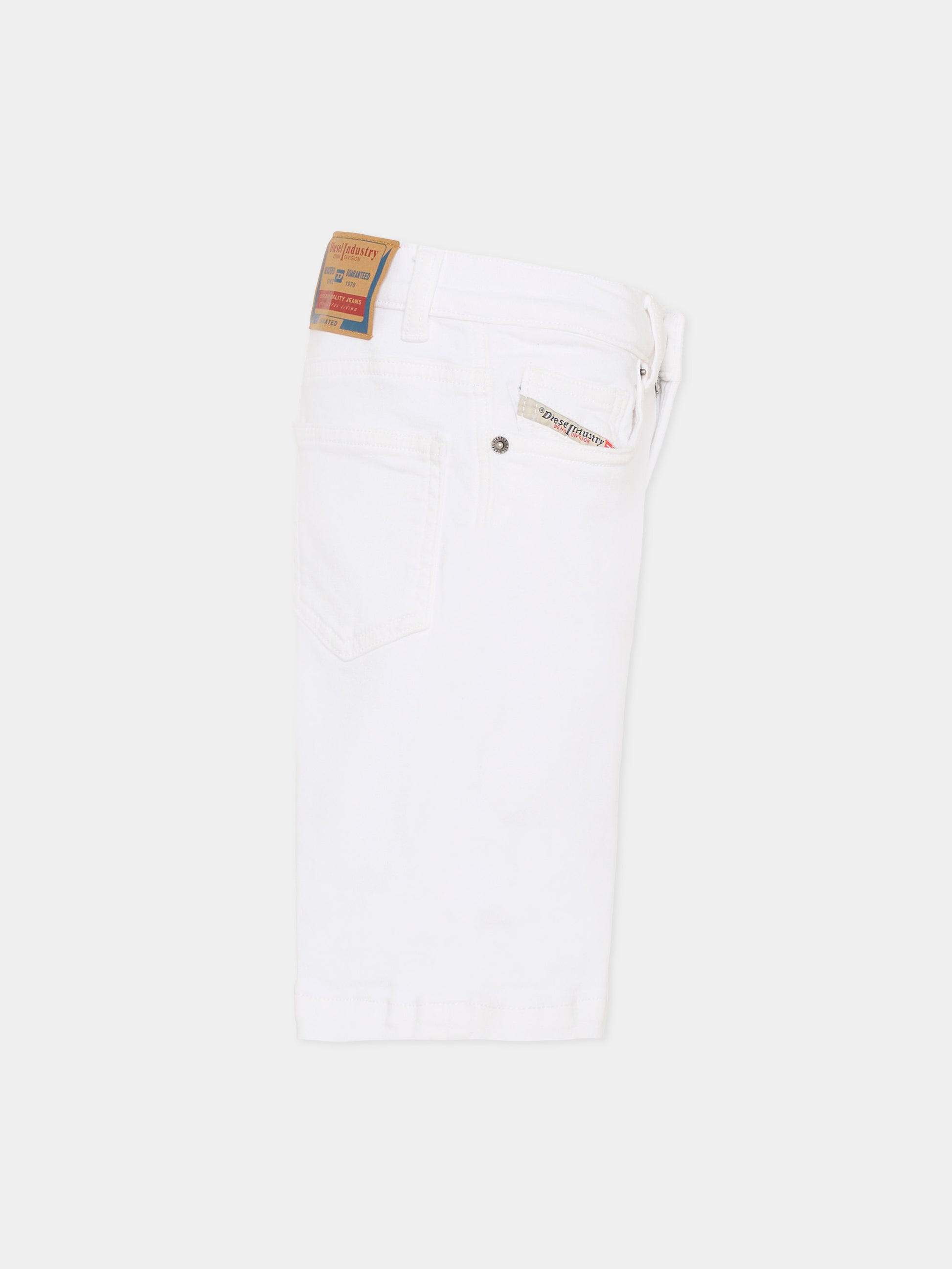 Shorts bianco per bambino con logo,Diesel,J00722 KXBR6 K100