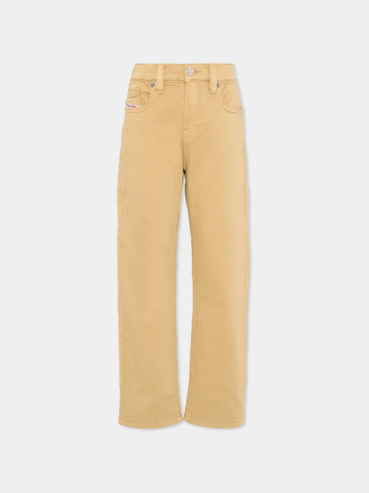 Jeans beige per bambino con logo,Diesel,J01000 KXBR6 K708