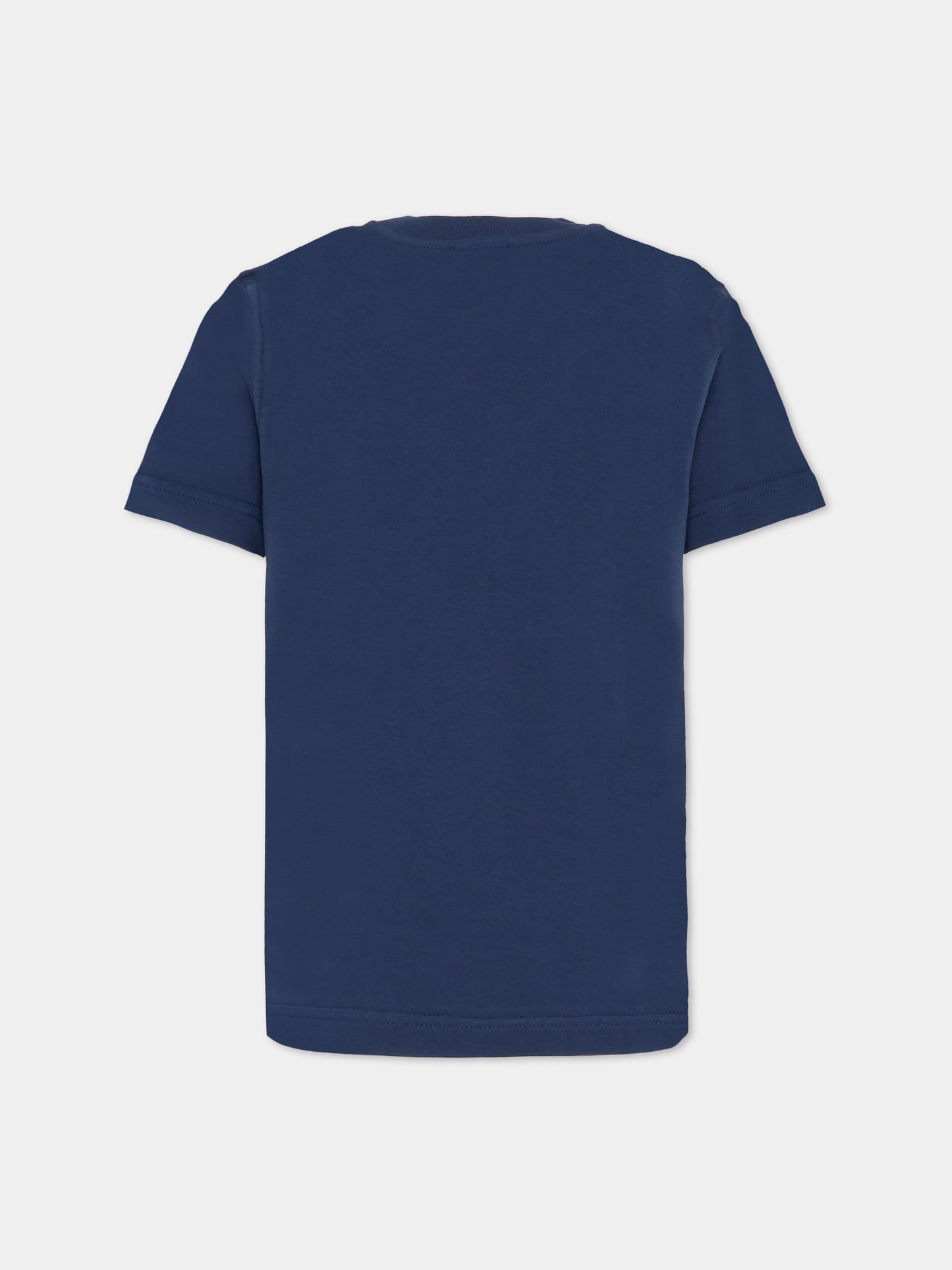 T-shirt blu per bambini con logo,Diesel,J02475 00YI9 K8AT