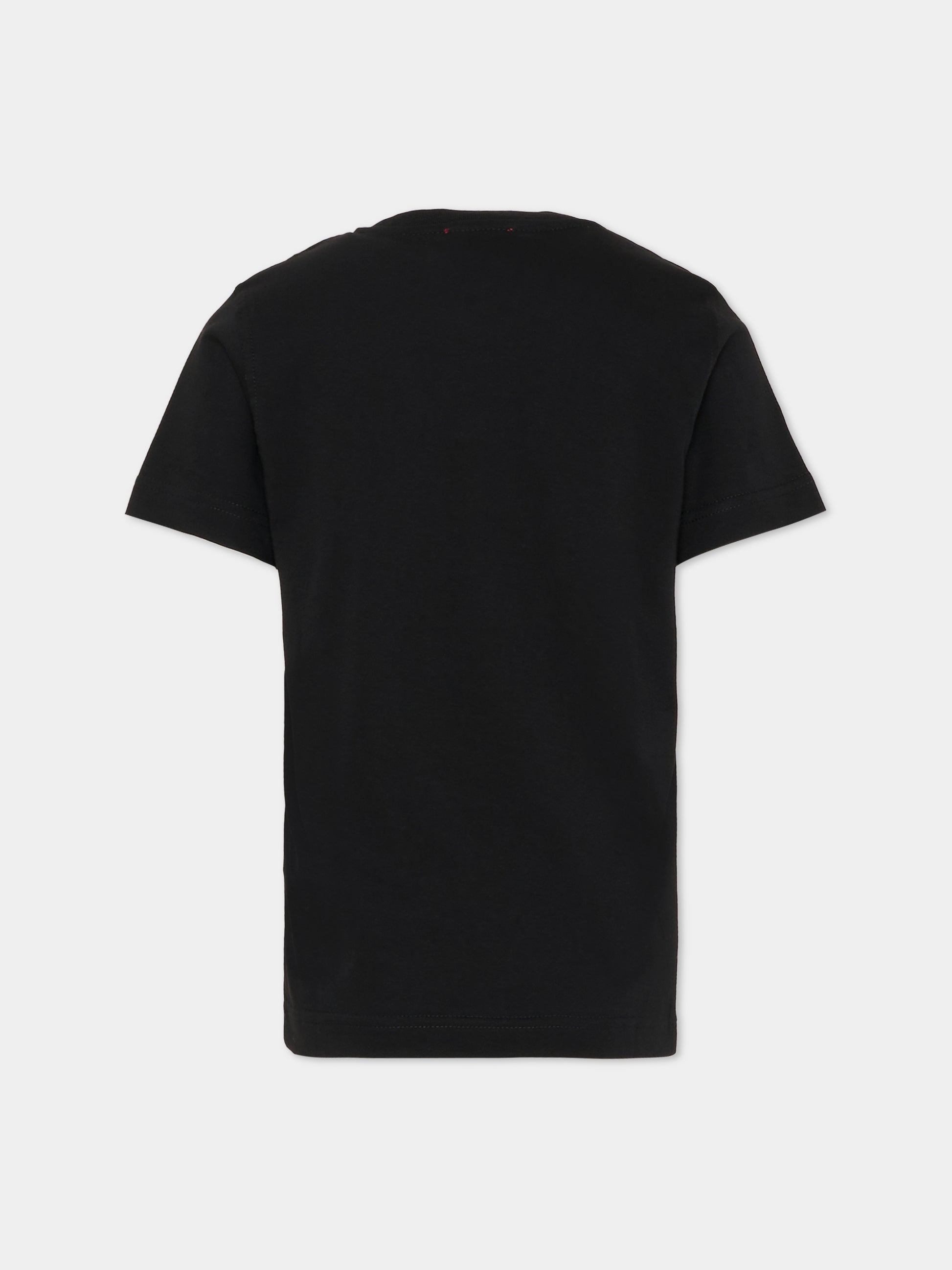T-shirt nera per bambino con logo,Diesel,J02475 00YI9 K900
