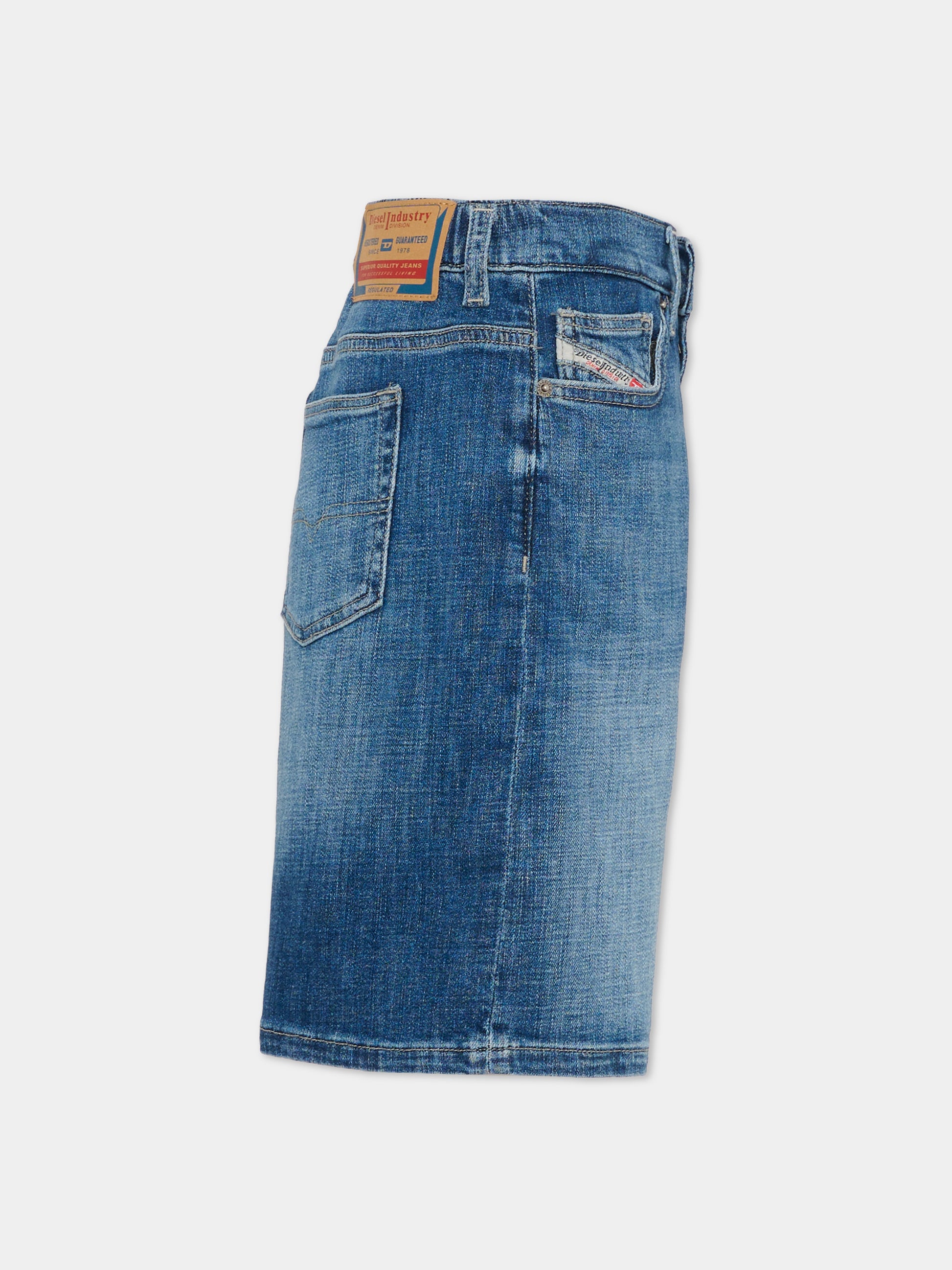 Shorts denim per bambino con logo,Diesel,J02548 KXBSC K01