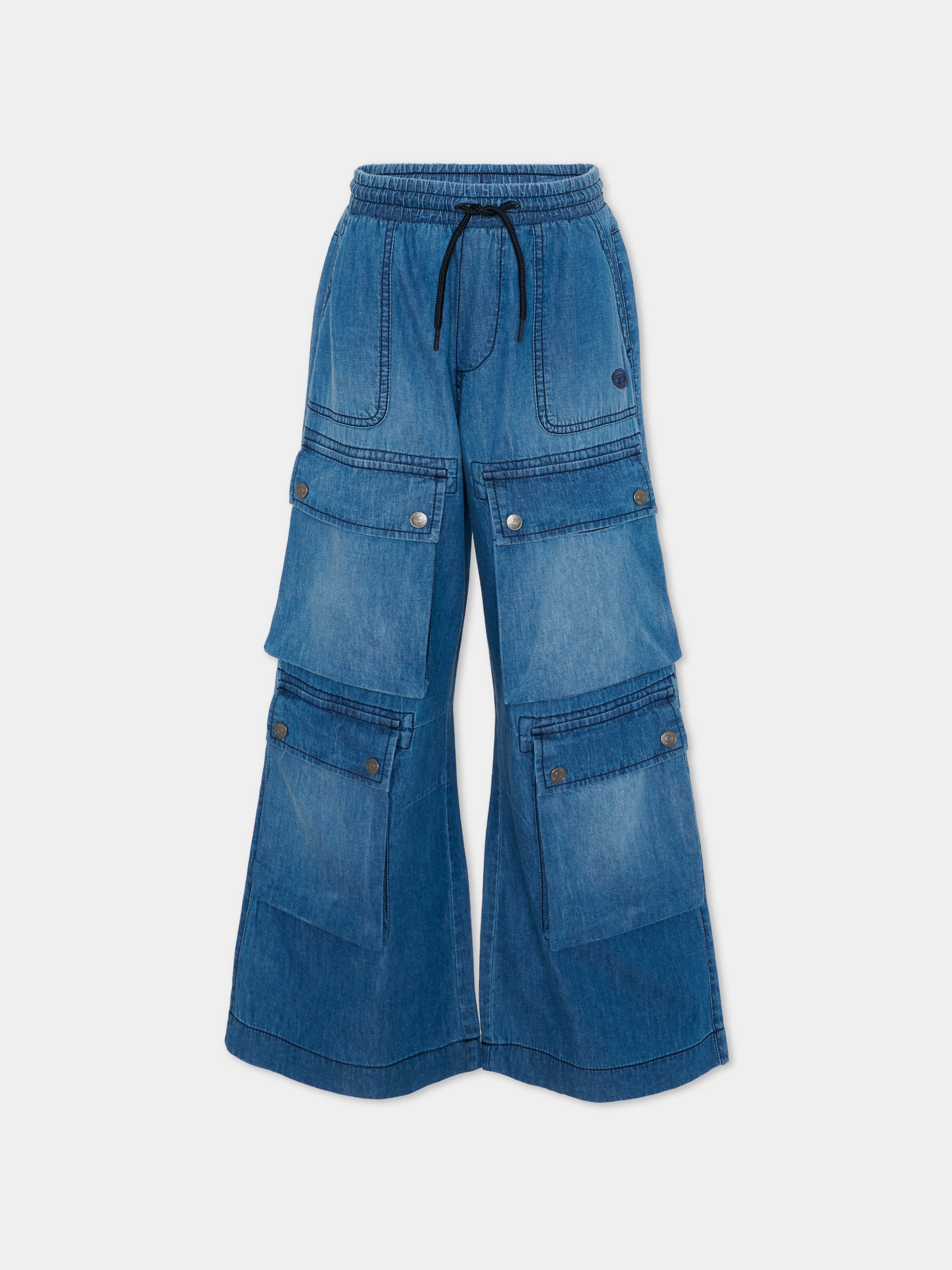 Jeans denim per bambina con tasche cargo,Diesel,J02553 KXBRW K01