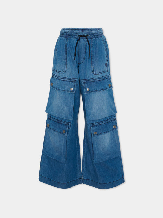 Jeans denim per bambina con tasche cargo,Diesel,J02553 KXBRW K01