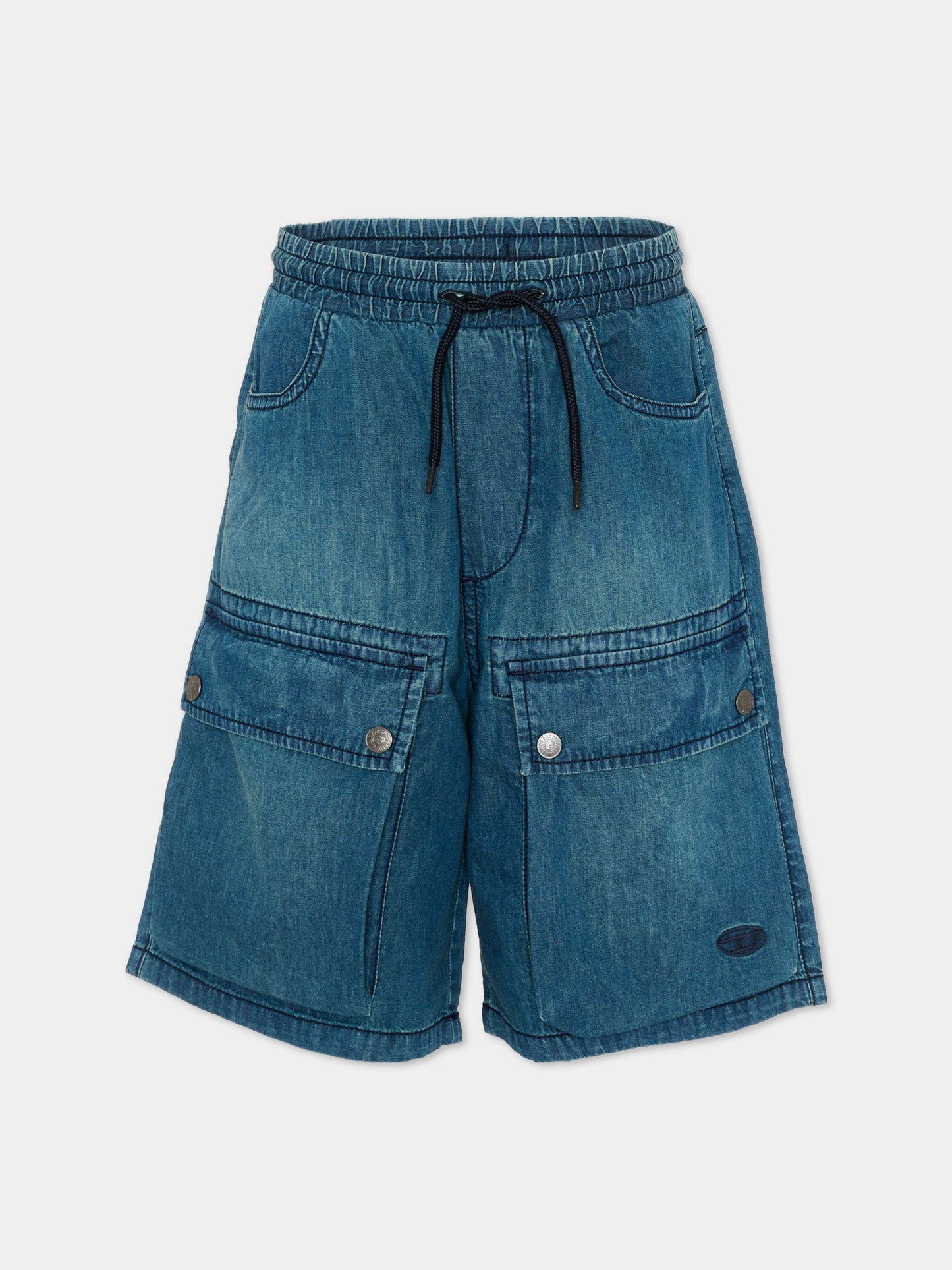 Shorts denim per bambina con tasche cargo,Diesel,J02555 KXBRY K01