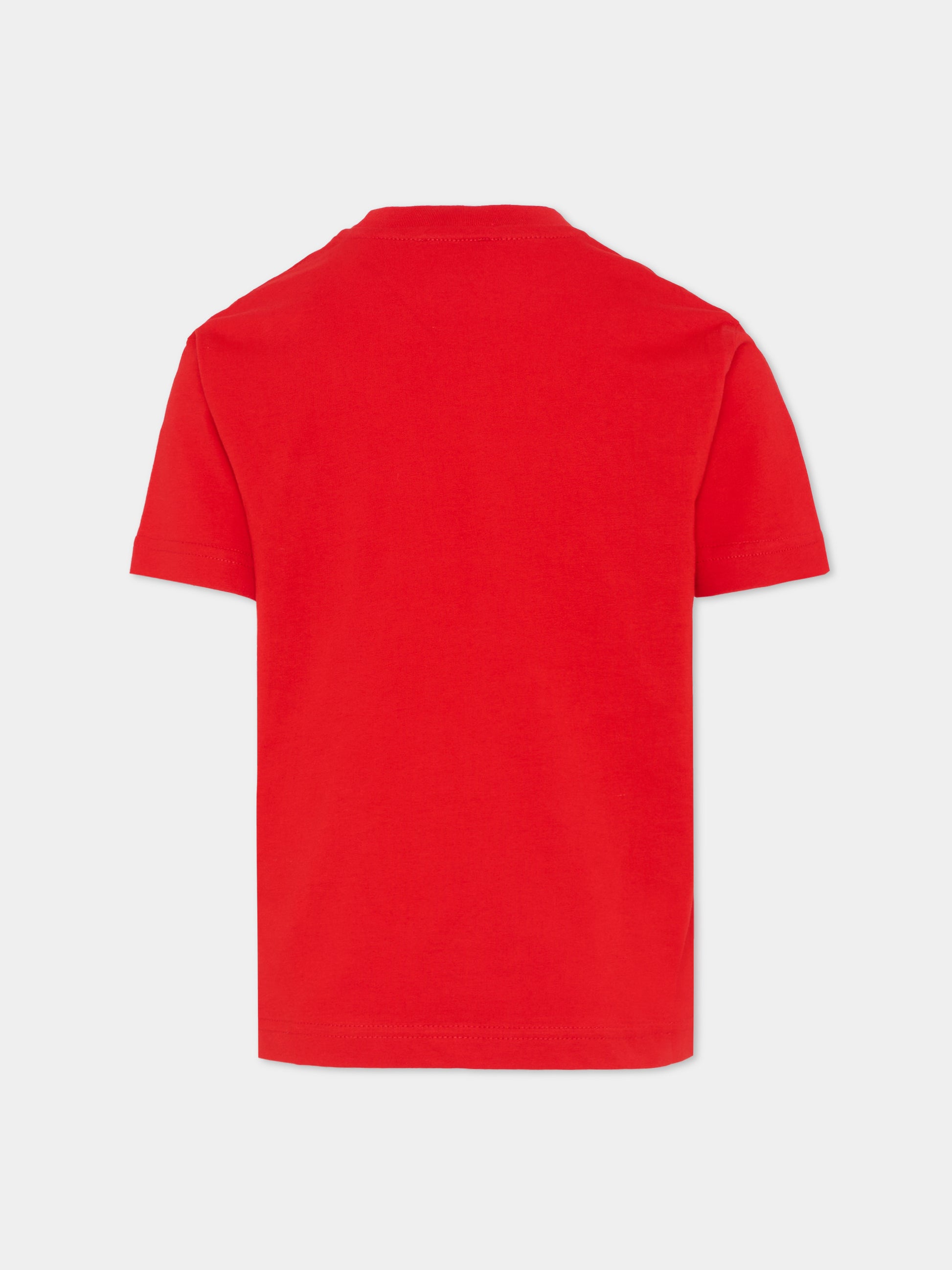 T-shirt rossa per bambini con logo,Diesel,J02582 0GRAI K405