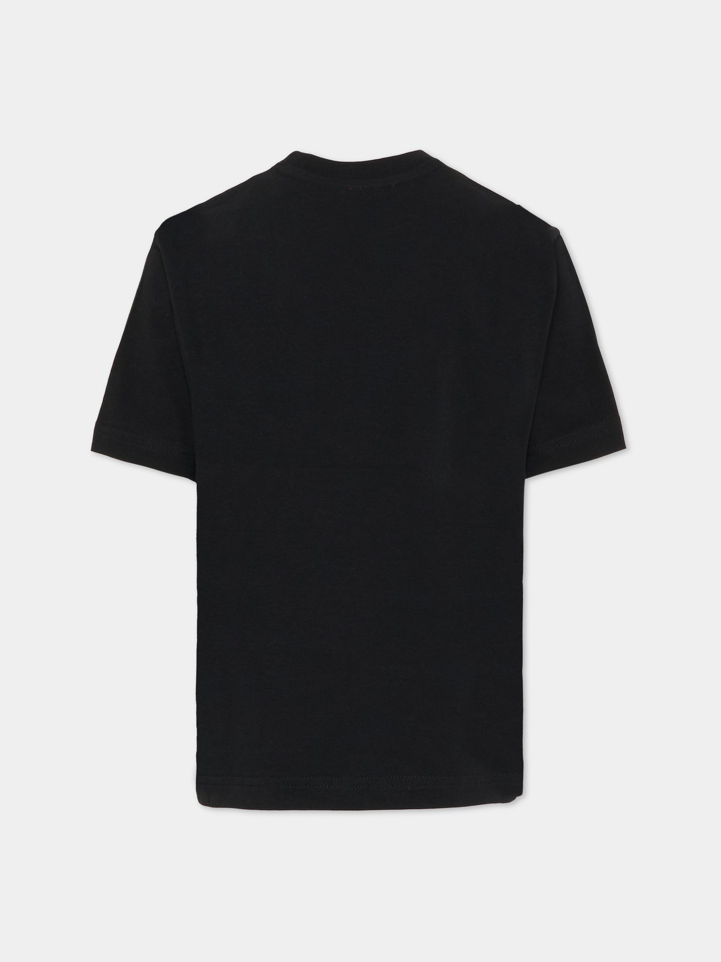 T-shirt nera per bambini con loghi,Diesel,J02601 00YI9 K900