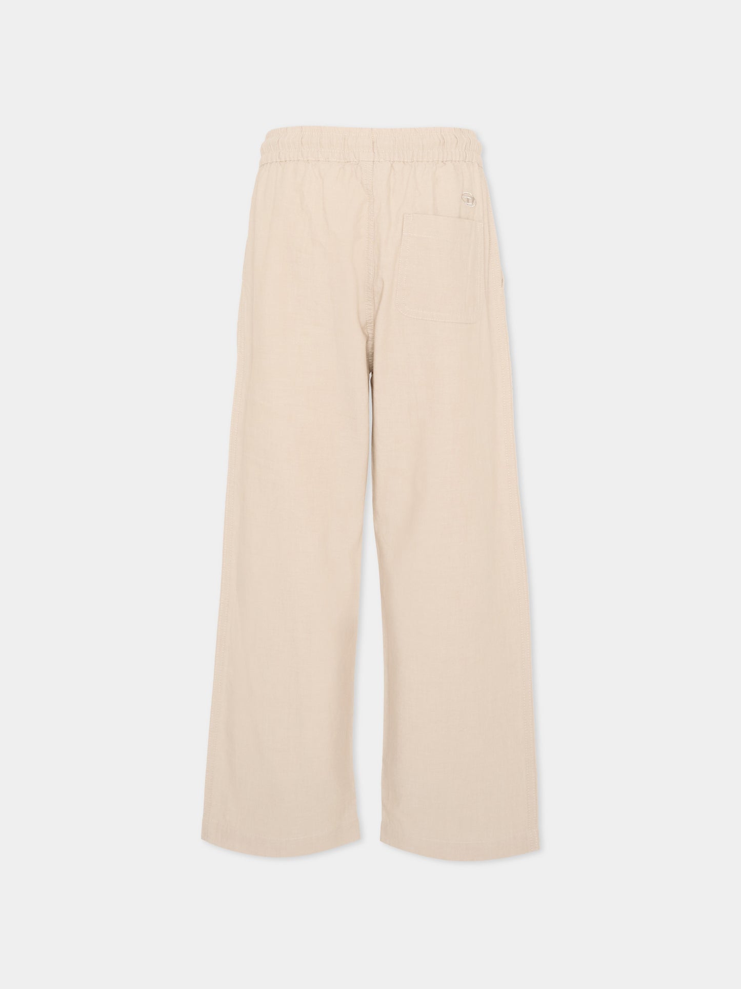 Pantaloni casual beige per bambino con logo,Diesel,J02659 KXBSN K141