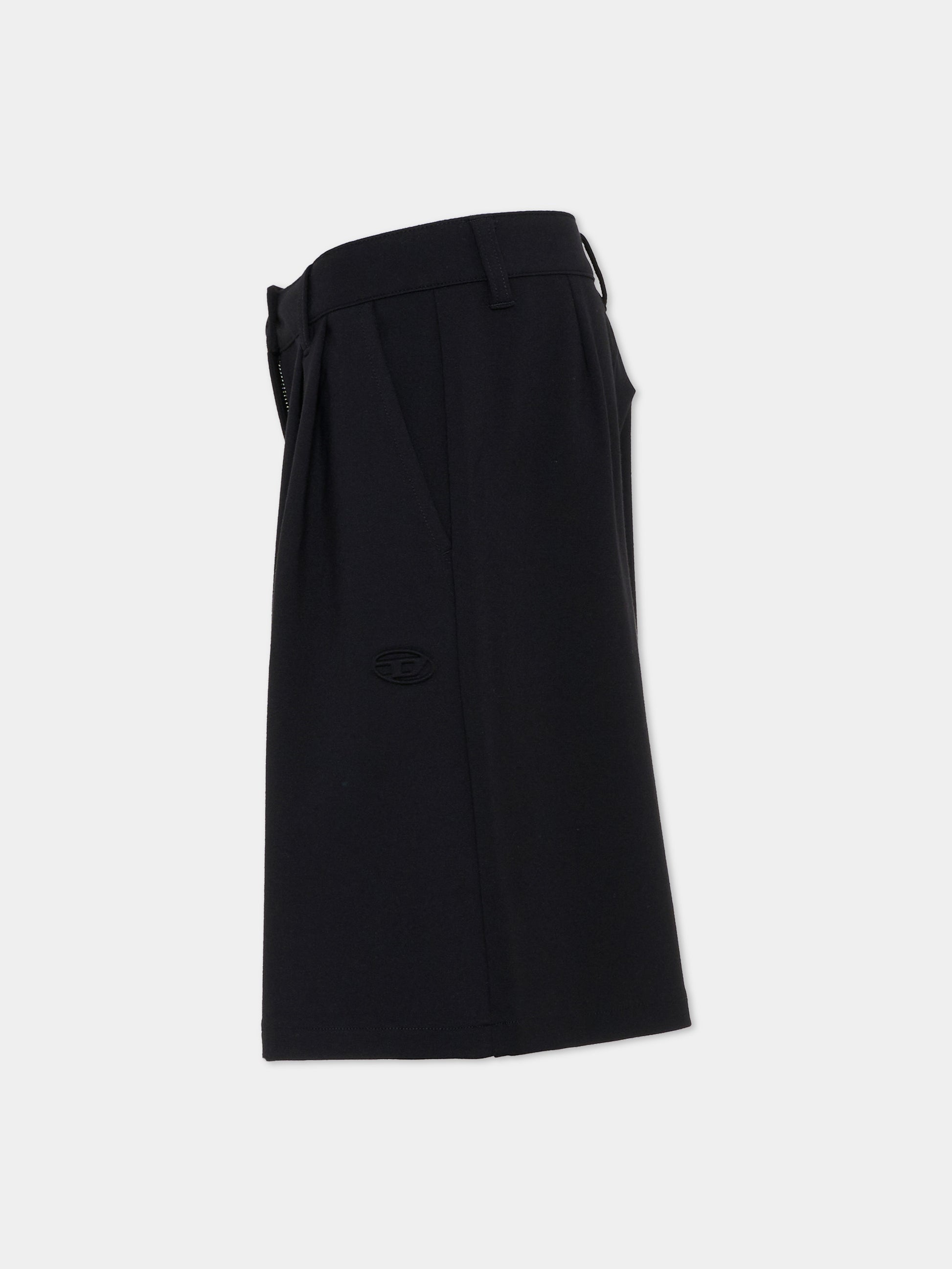 Shorts neri per bambina con logo,Diesel,J02674 KYATE K900