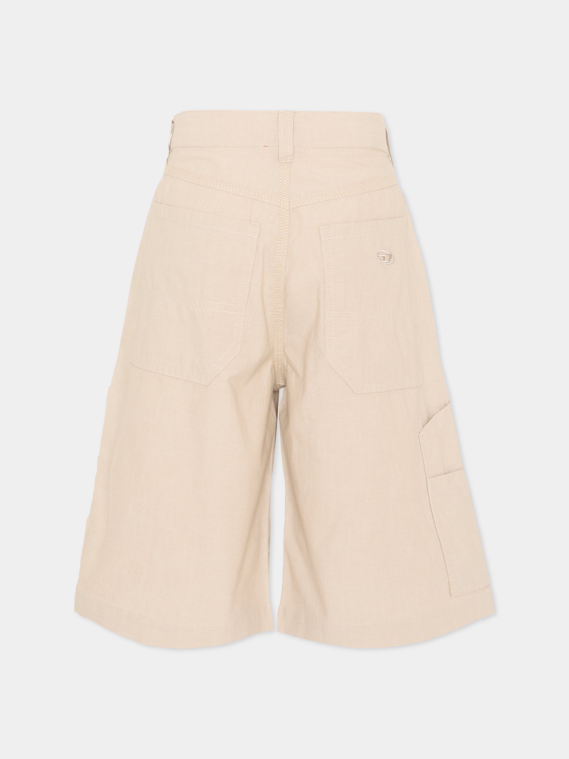 Shorts beige per bambino con tasche cargo,Diesel,J02678 KXBSN K141