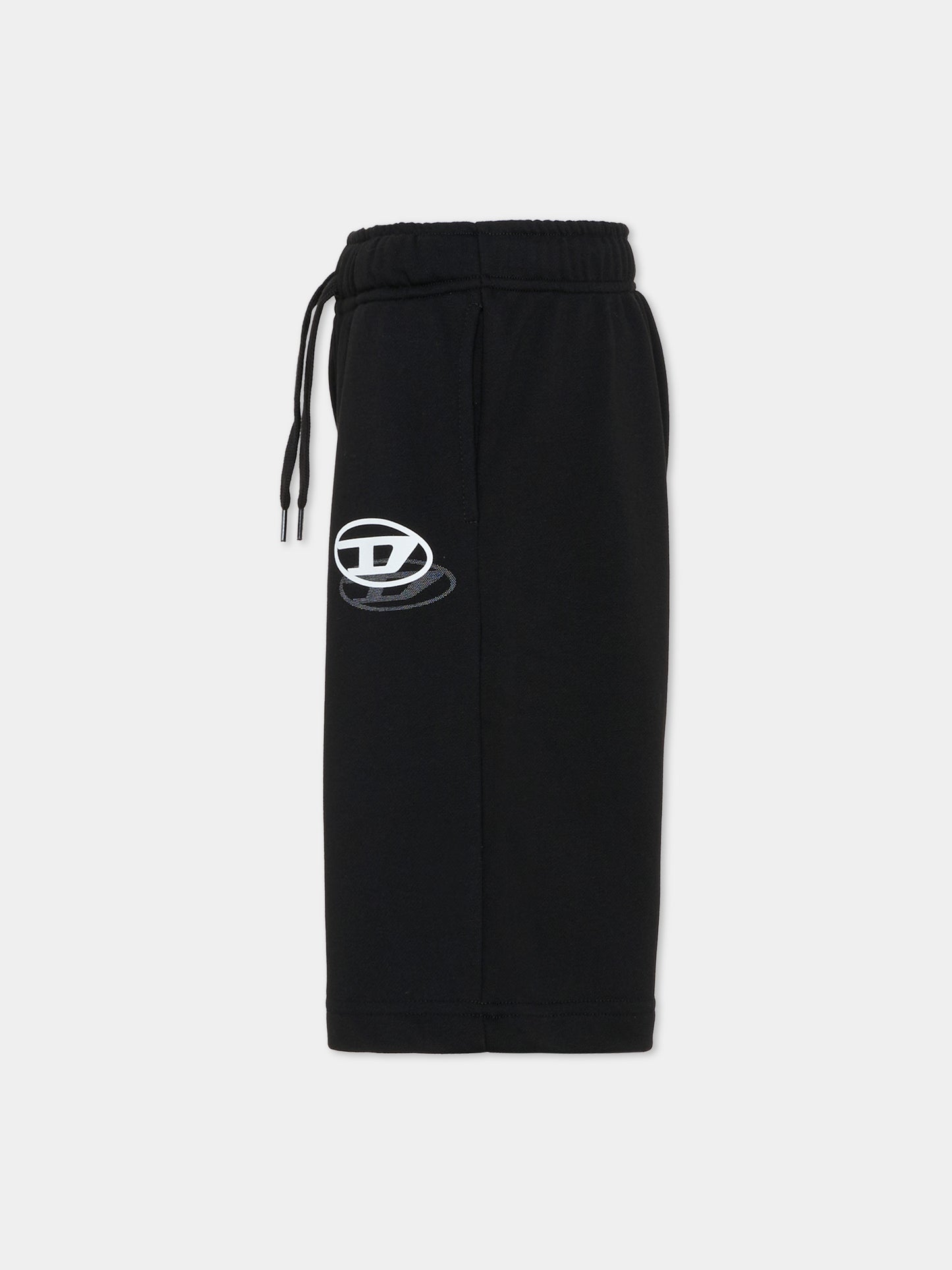 Shorts neri per bambino con logo,Diesel,J02683 KYAZ3 K900