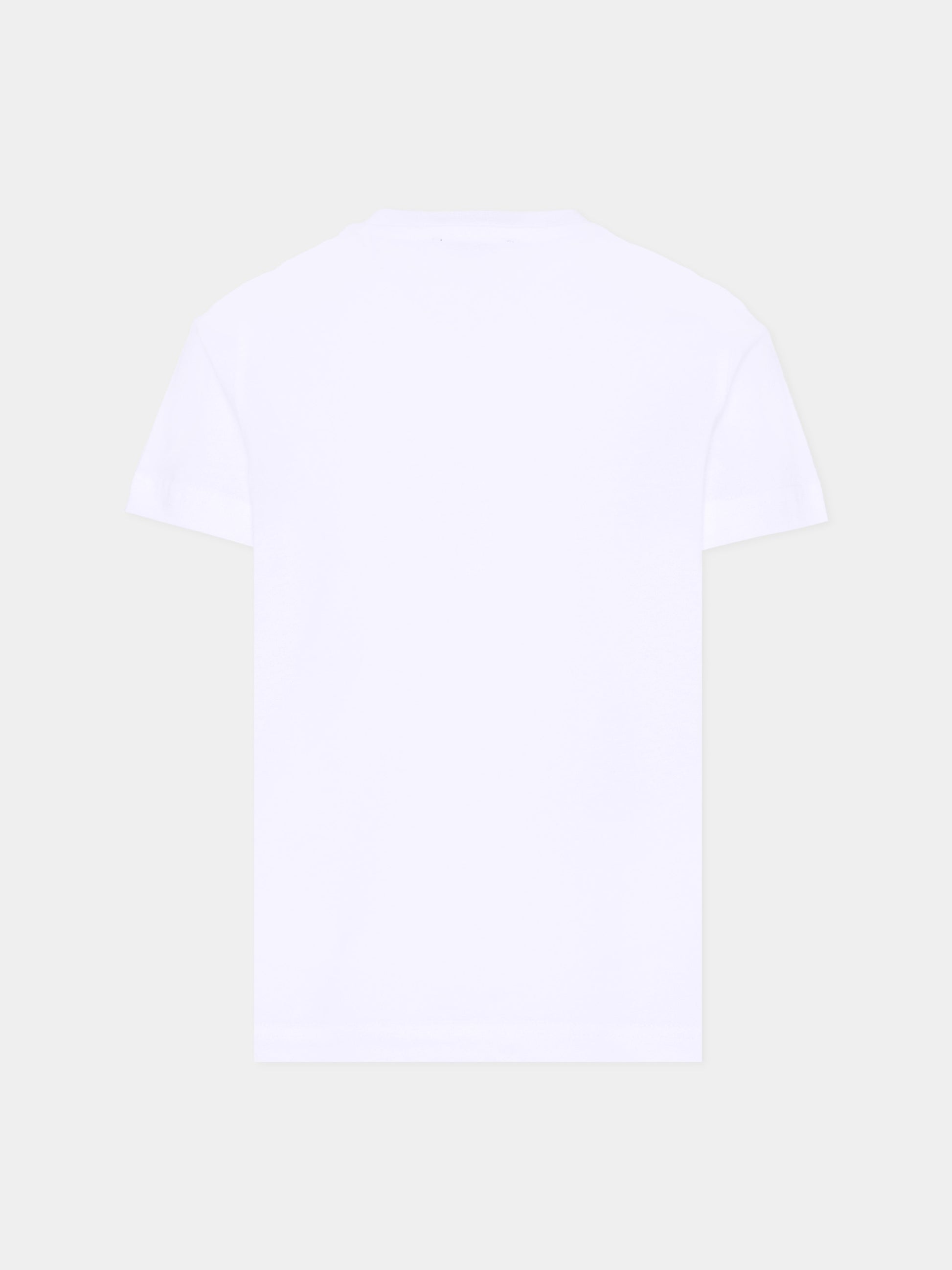 T-shirt bianca per bambini con logo,Diesel,J02771 0CATM K100
