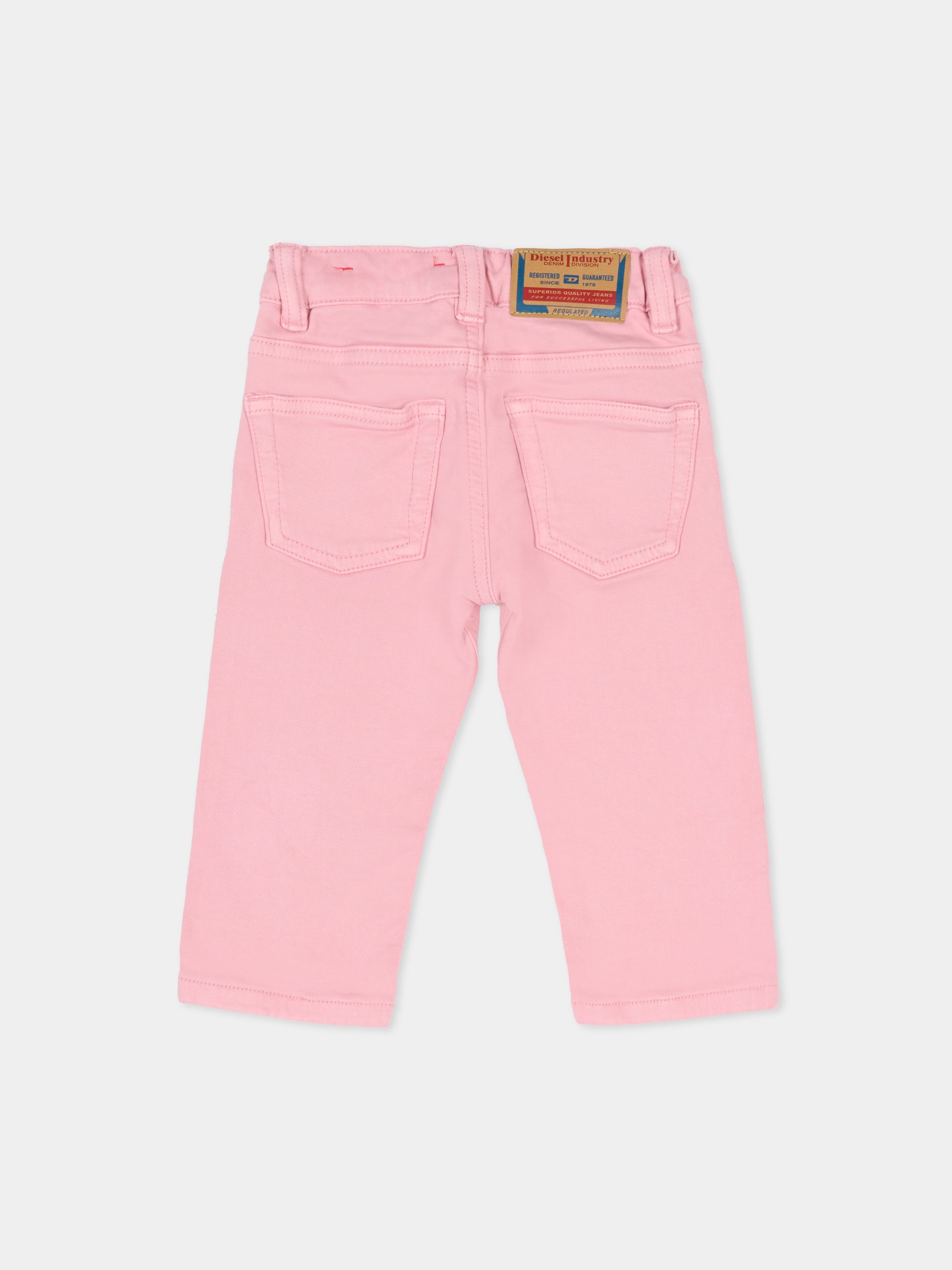Jeans rosa per neonata con logo,Diesel,K00312 KXBR6 K309