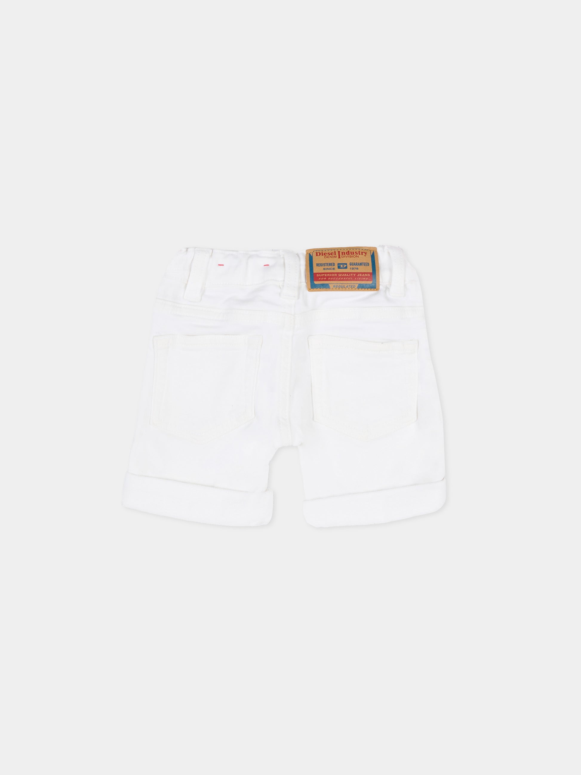 Shorts bianchi per neonati con logo,Diesel,K00362 KXBR6 K100
