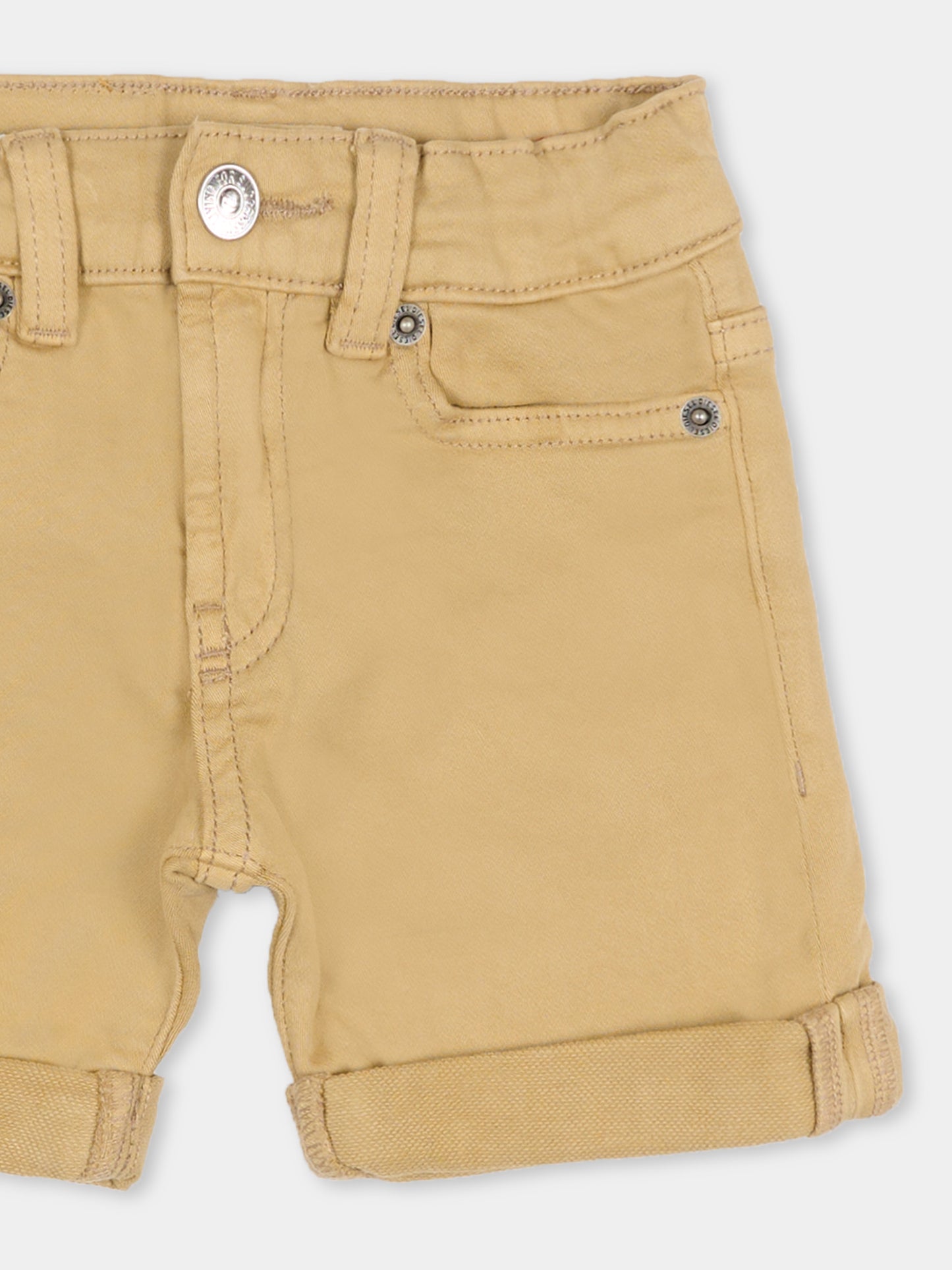 Shorts beige per neonati con logo,Diesel,K00362 KXBR6 K708