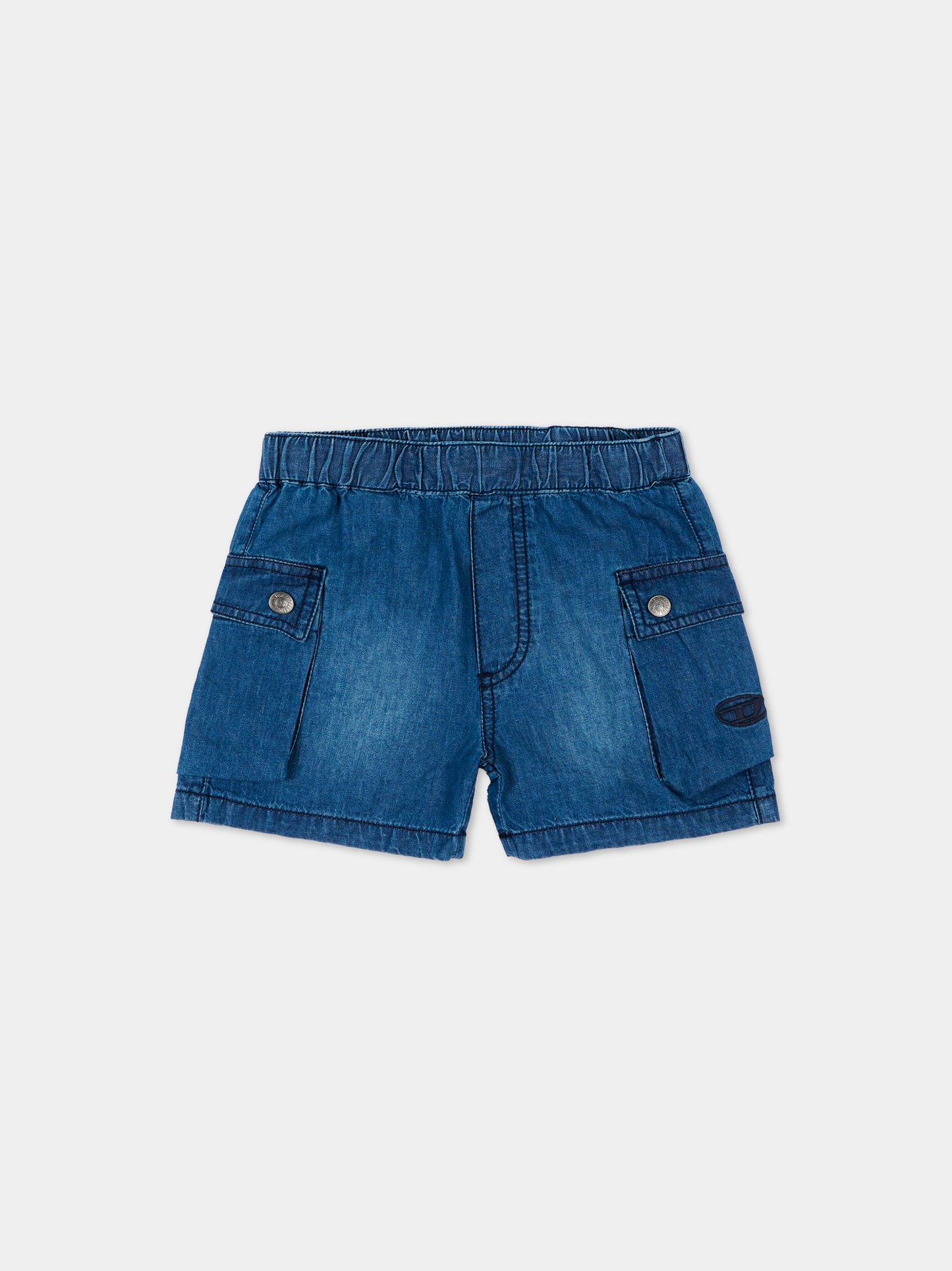 Shorts denim per neonato con logo,Diesel,K00723 KXBRW K01