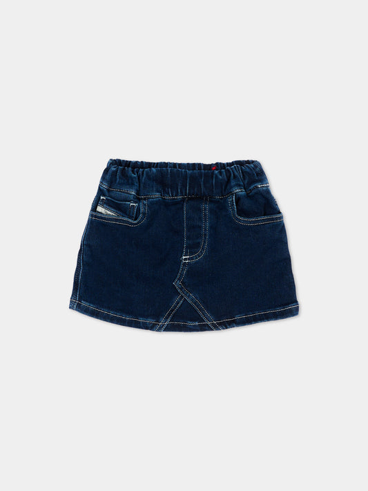 Gonna denim per neonata con logo,Diesel,K00726 KXBR8 K01