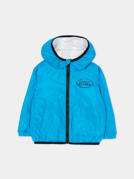 Giacca a vento azzurro per neonato con logo,Diesel,K00731 KXBS4 K824