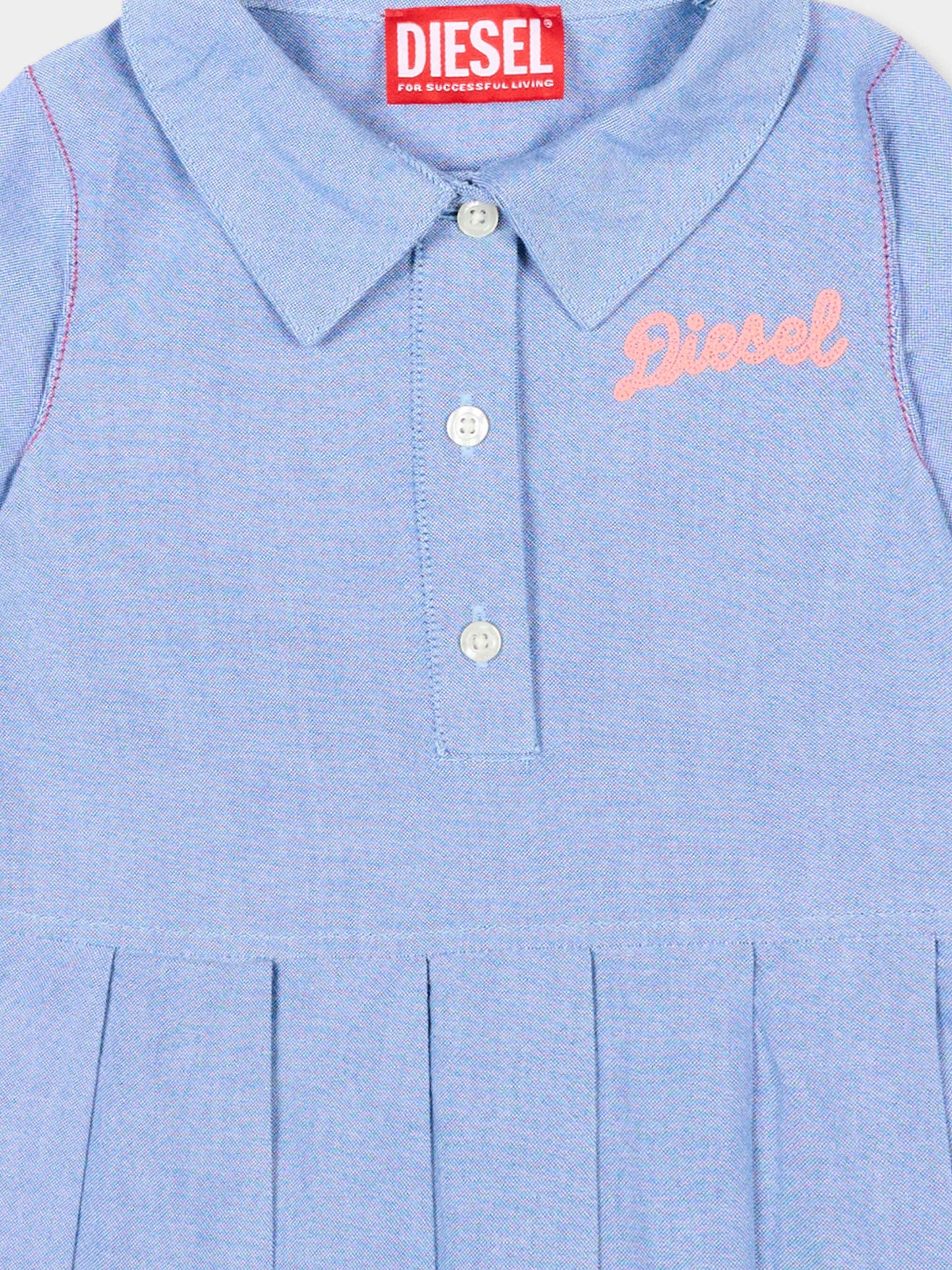 Vestito celeste per neonata con logo,Diesel,K00746 KXBQ1 K817