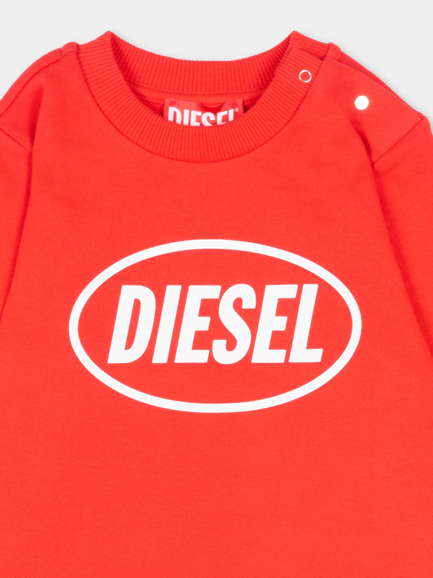 Felpa rossa per neonati con logo,Diesel,K00752 KYAVF K405