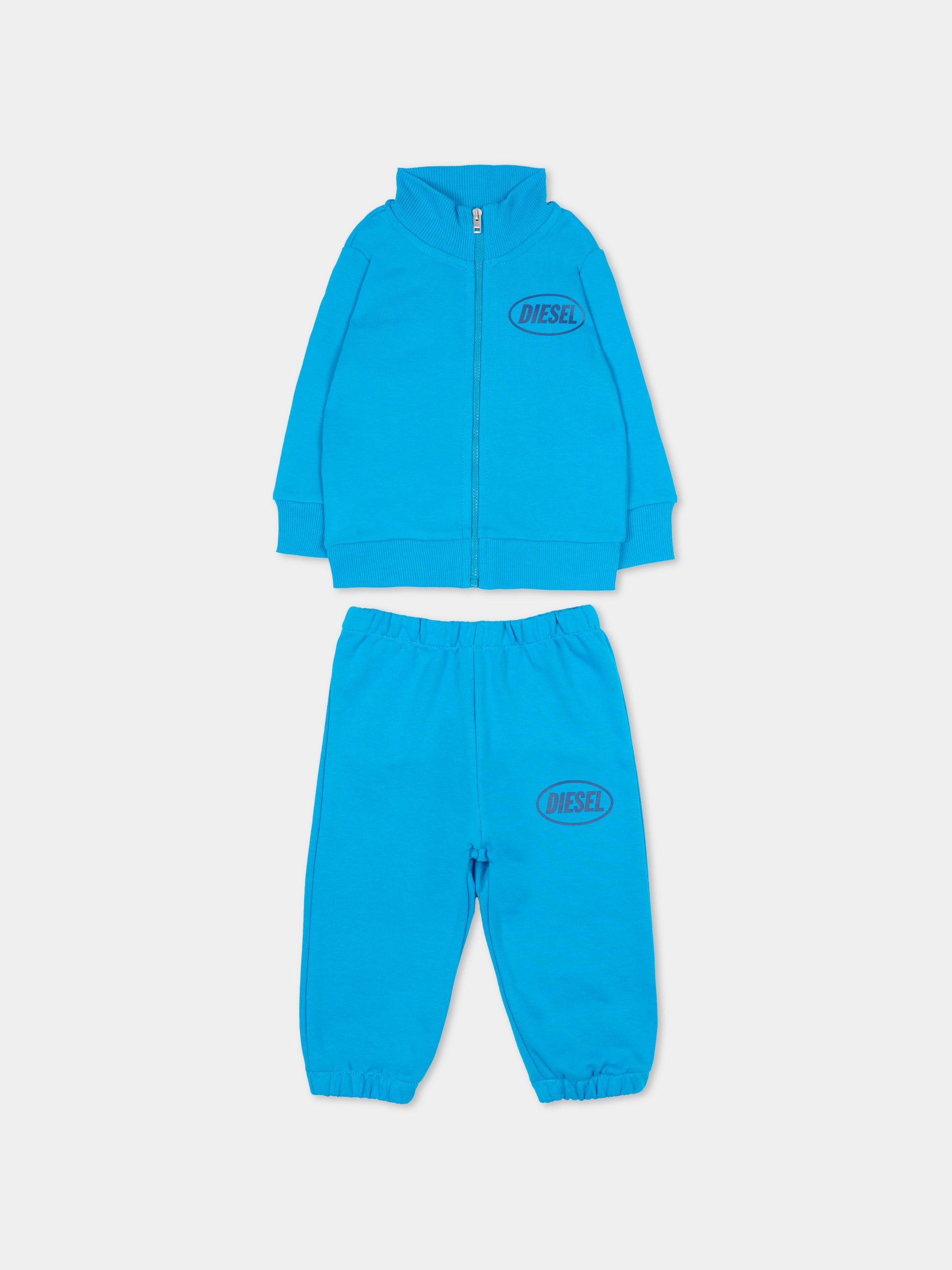 Completo azzurro per neonati con logo,Diesel,K00804 KYAVF K824