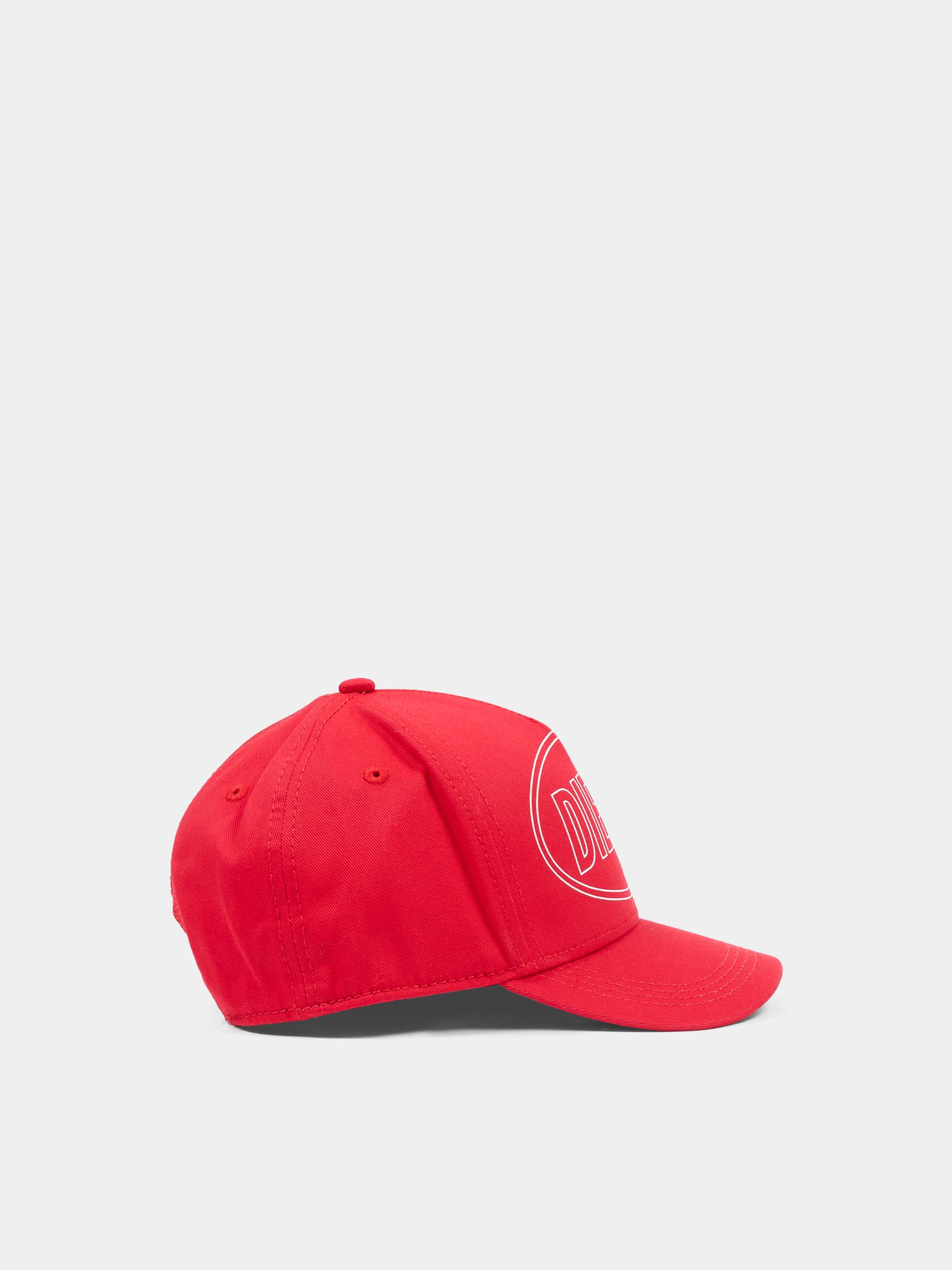 Cappello rosso per bambino con logo,Diesel,J02707 KXA77 K405