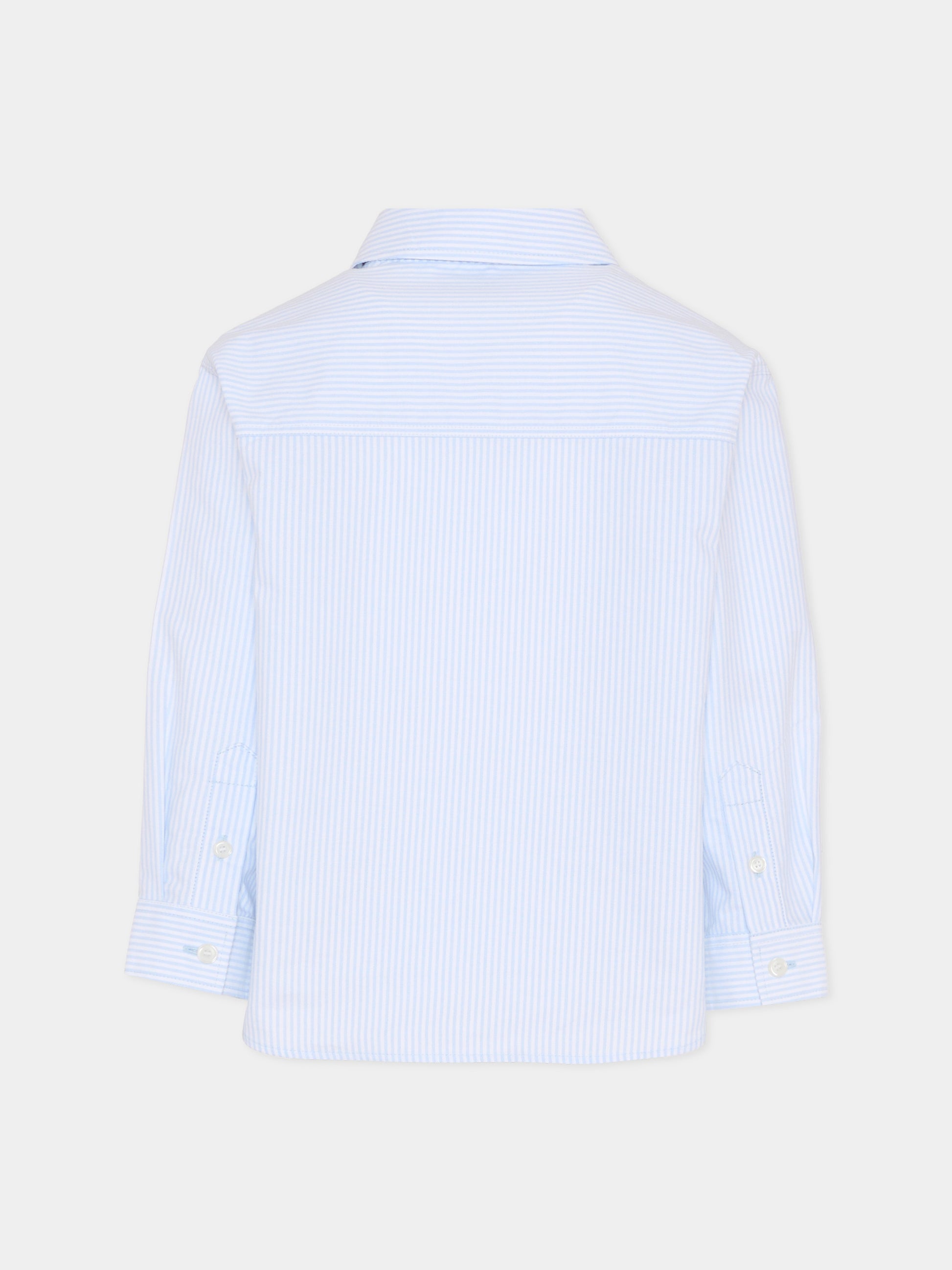 Camicia celeste per bambino con cavaliere equestre,Burberry Kids,8117804 A2222