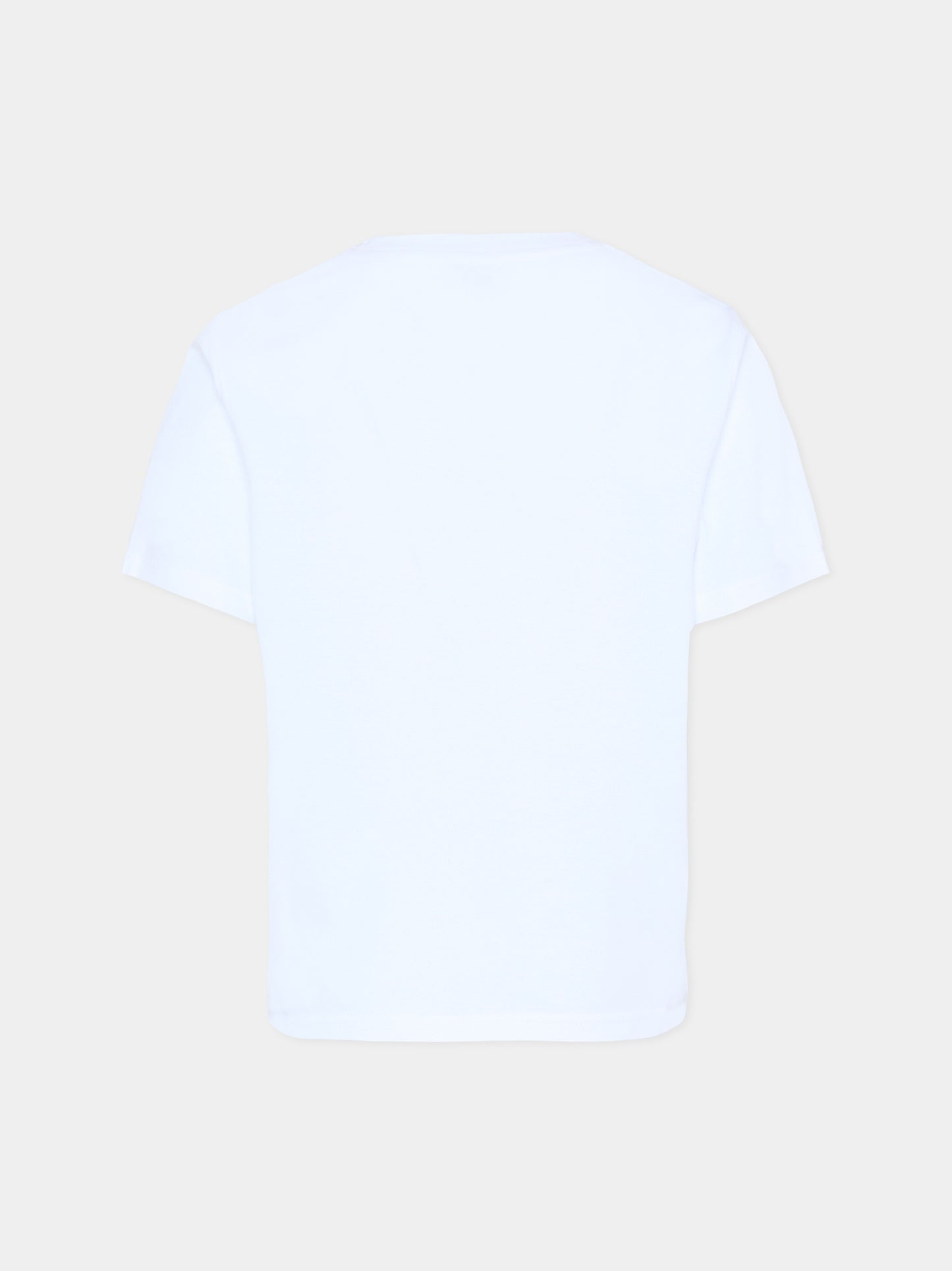 T-shirt bianca per bambini con cavaliere equestre,Burberry Kids,8120352 A1464