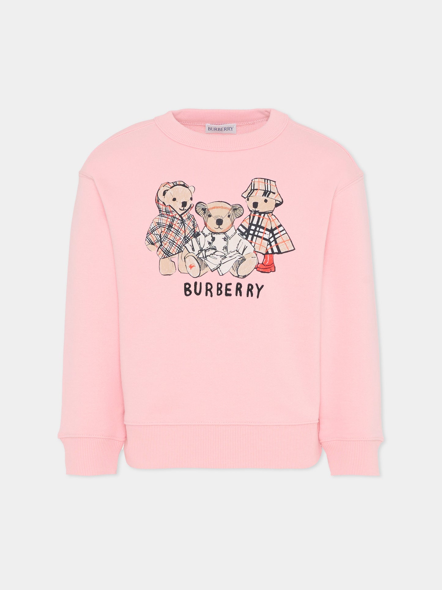Felpa rosa per bambina con orsetto Thomas e I suoi amici,Burberry Kids,8117802 C4016
