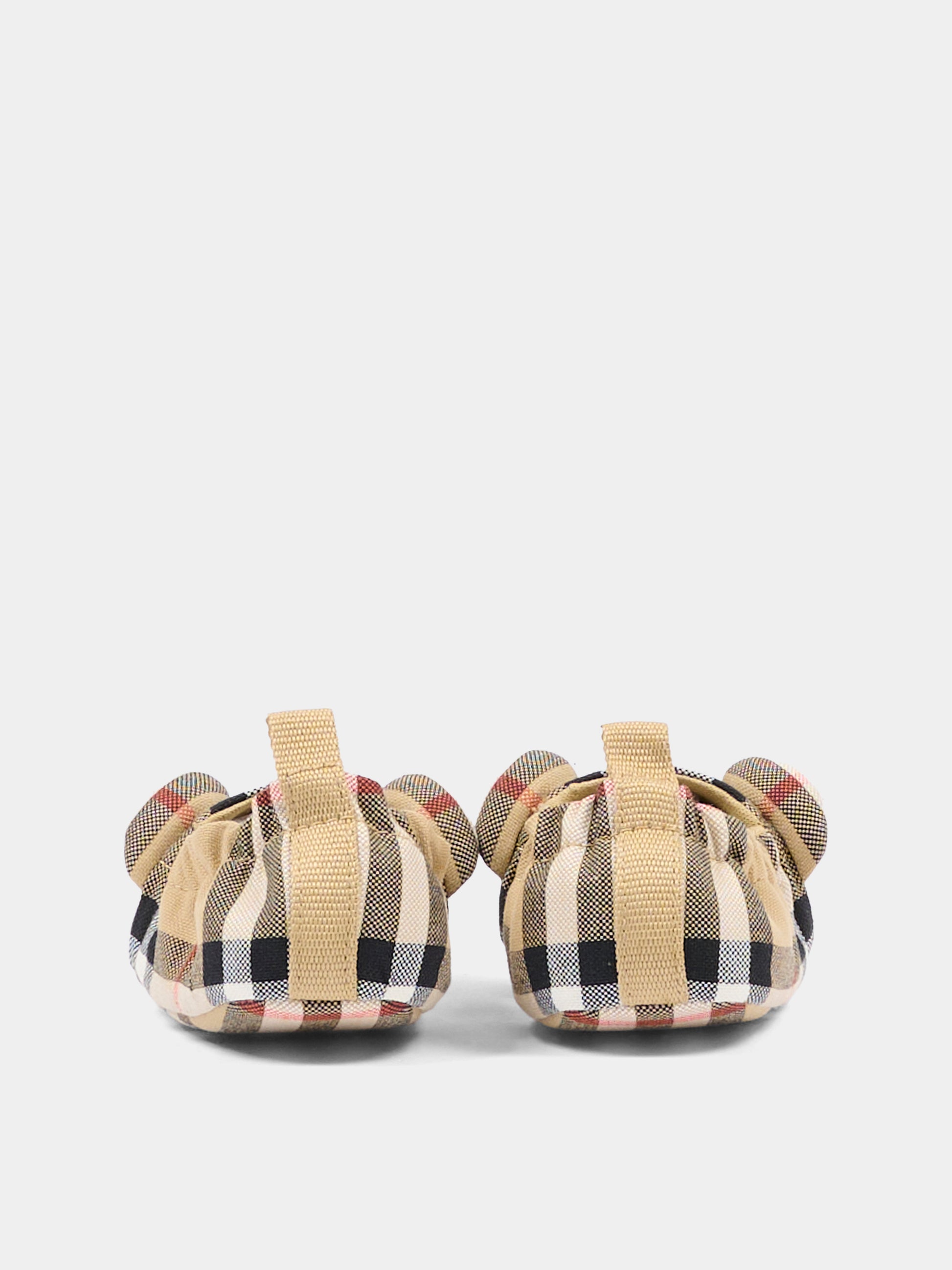 Ballerine beige per neonata con check vintage,Burberry Kids,8118228 B9368