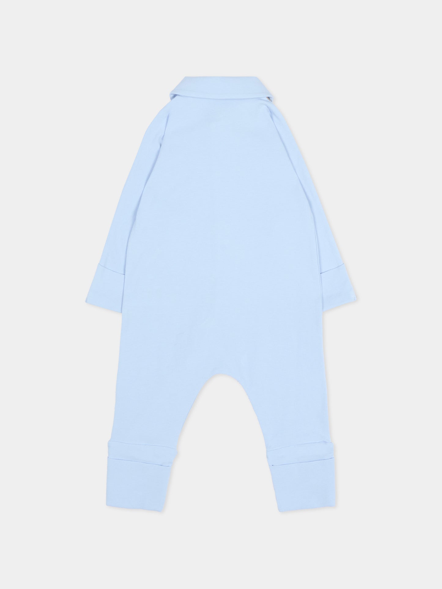 Light blue babygrow set for baby boy with vintage check