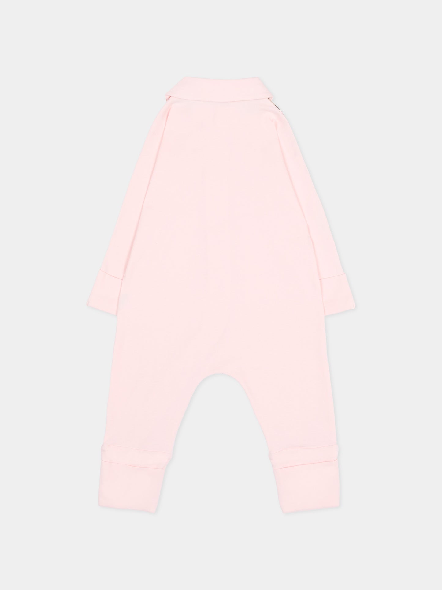 Pink romper set for Baby Girl with vintage check