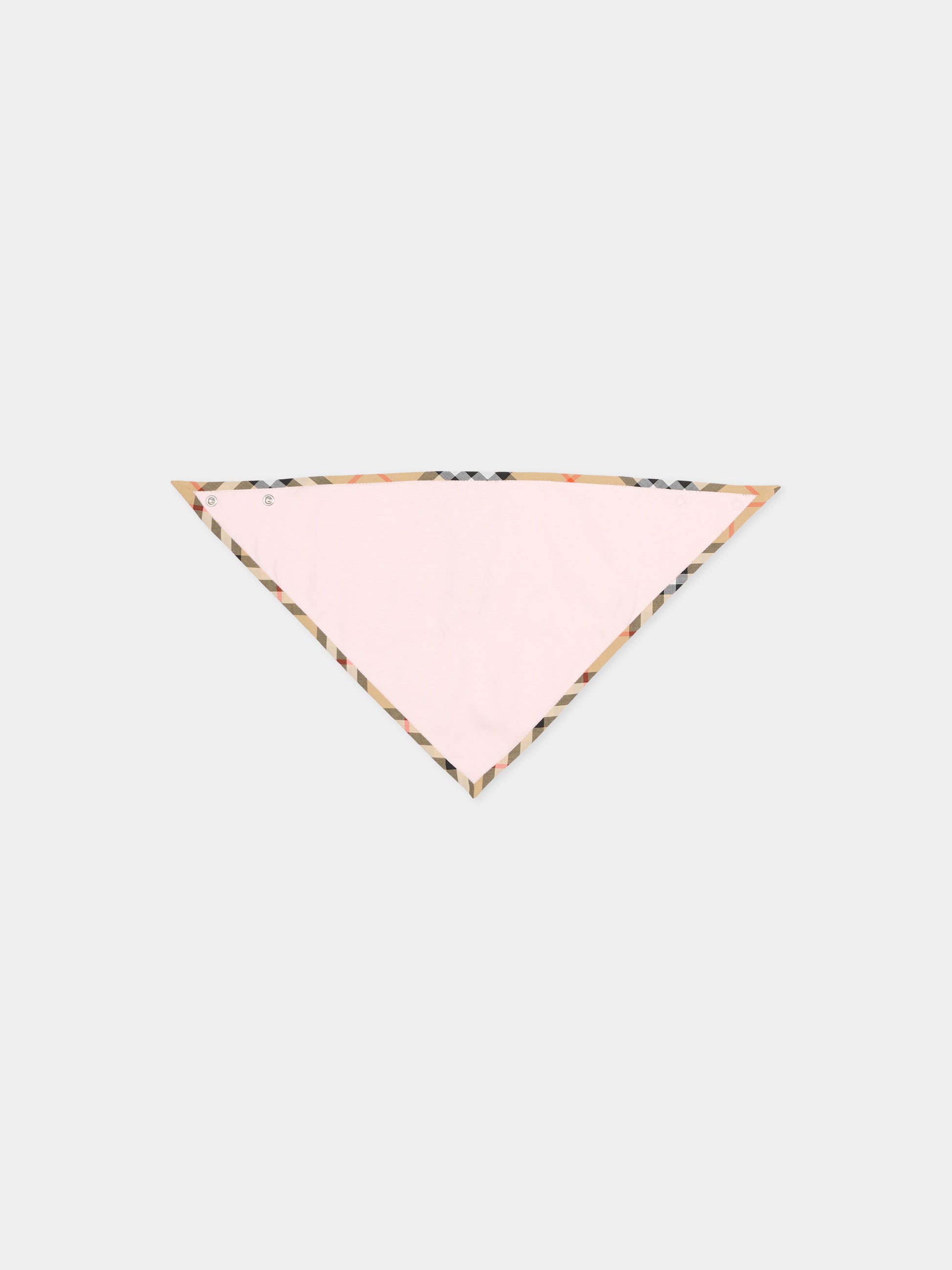 Set tutina rosa per neonata con check vintage,Burberry Kids,8119822 A1439