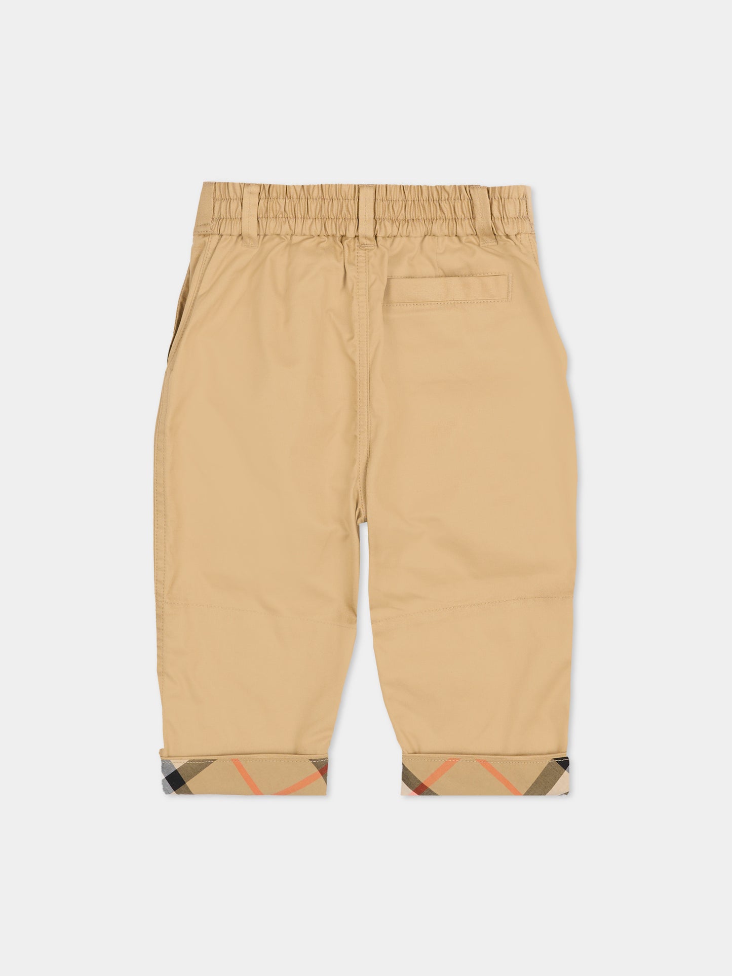 Pantaloni beige per neonati con check vintage,Burberry Kids,8121240 B9719