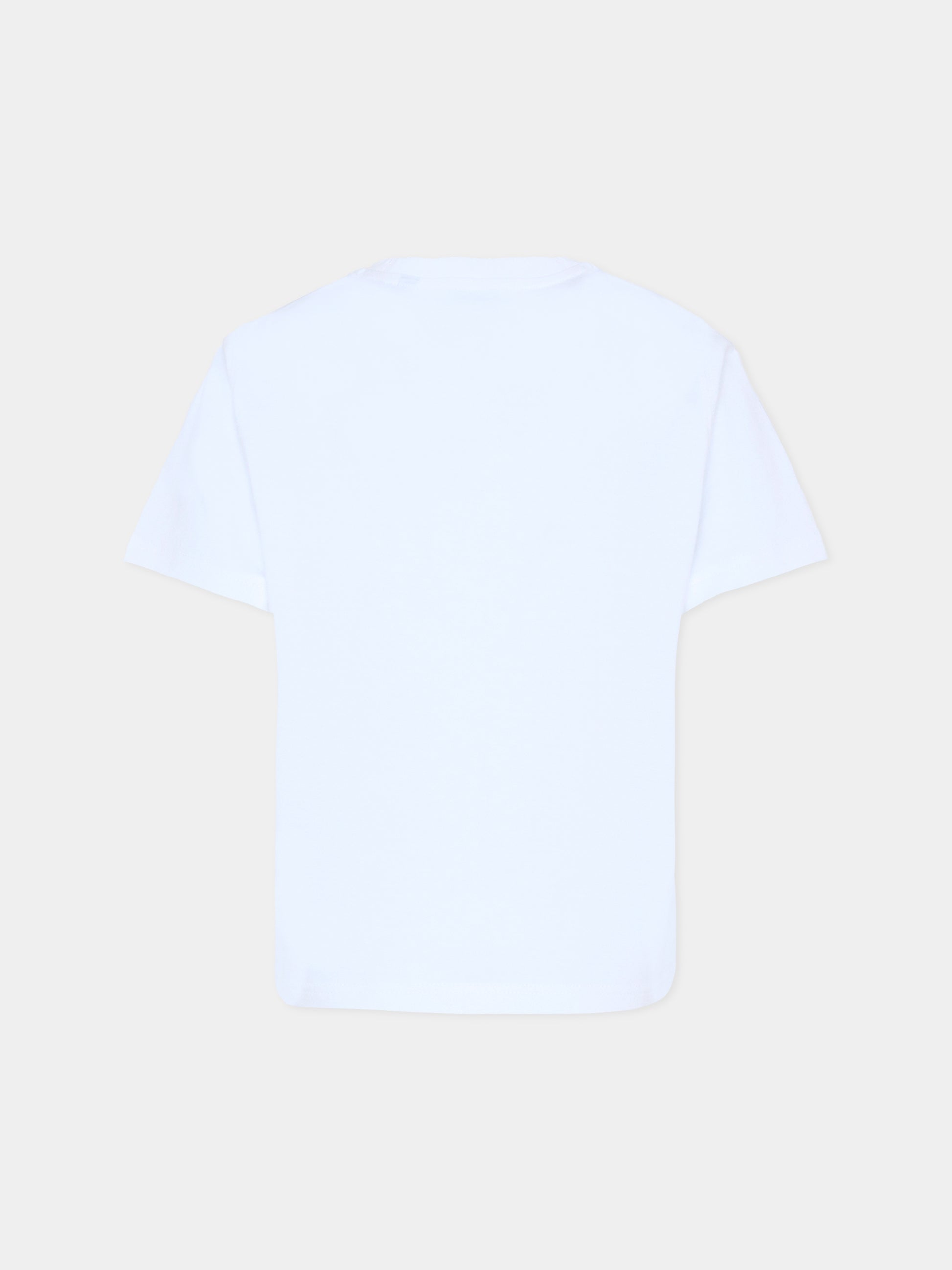 T-shirt bianca per bambini con cavaliere equestre multicolor,Burberry Kids,8117583 A1464