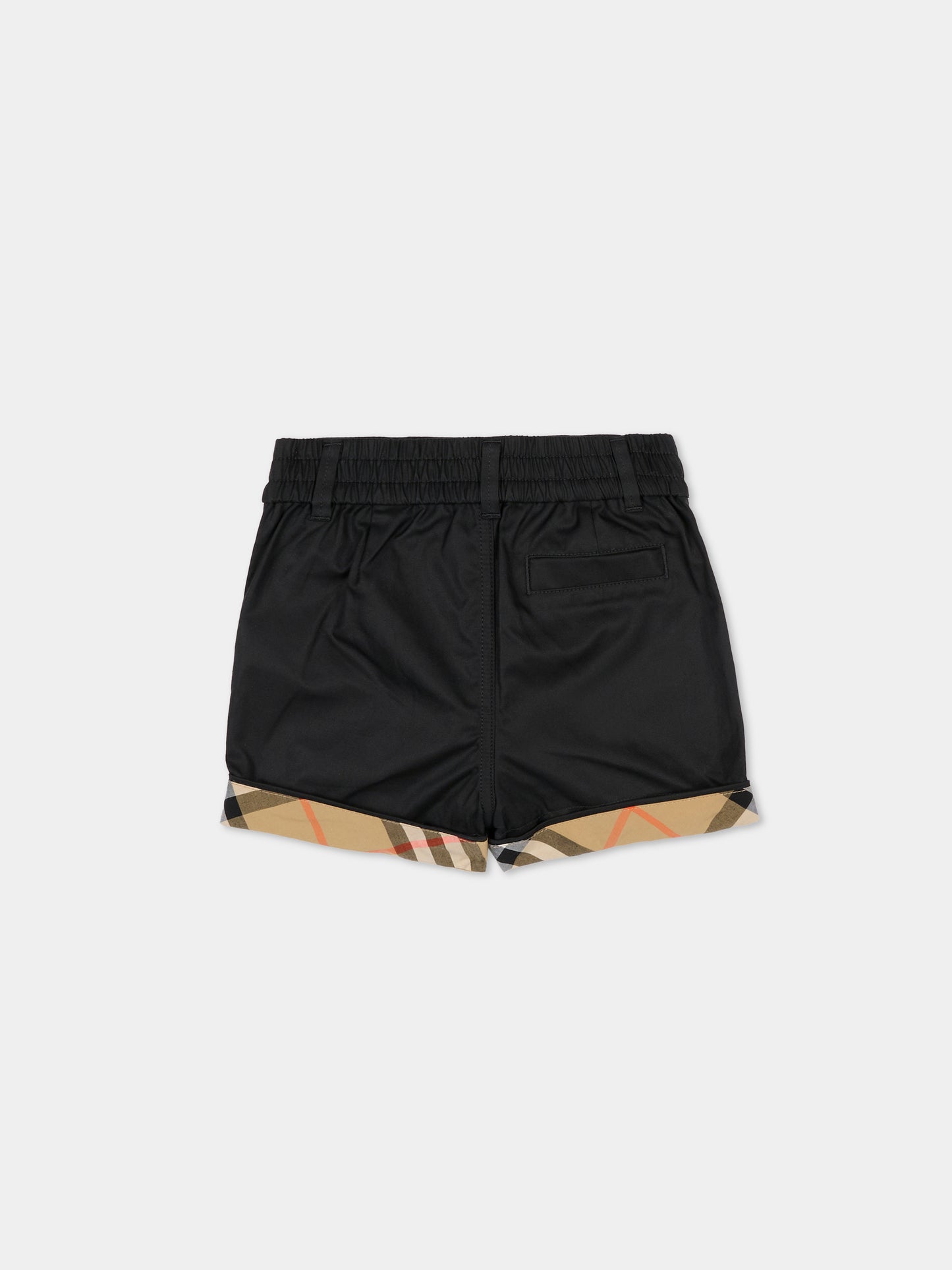 Shorts neri per neonato con check vintage,Burberry Kids,8122522 A1189