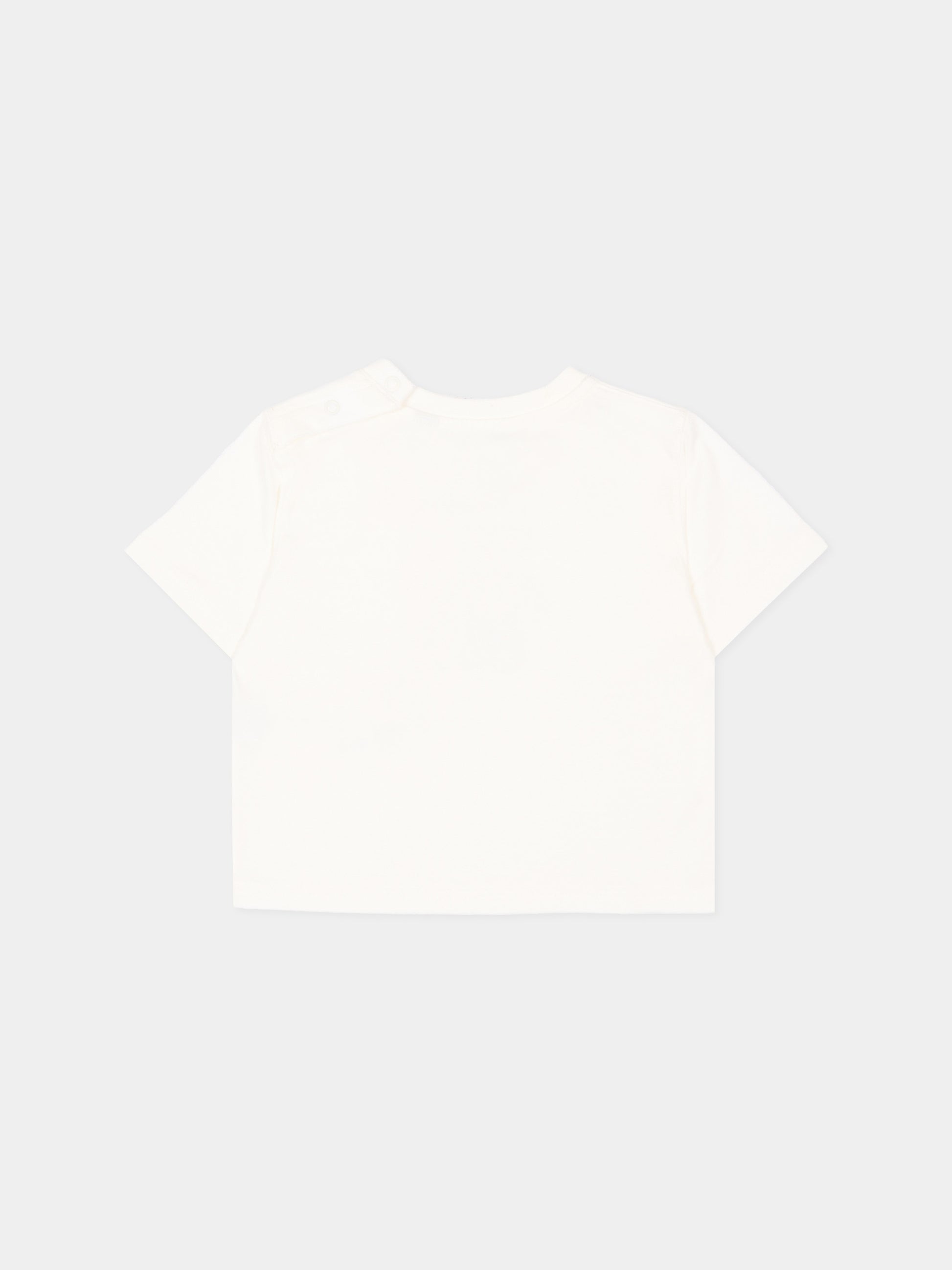 T-Shirt avorio per neonata con orsetto Thomas,Burberry Kids,8121278 A2014