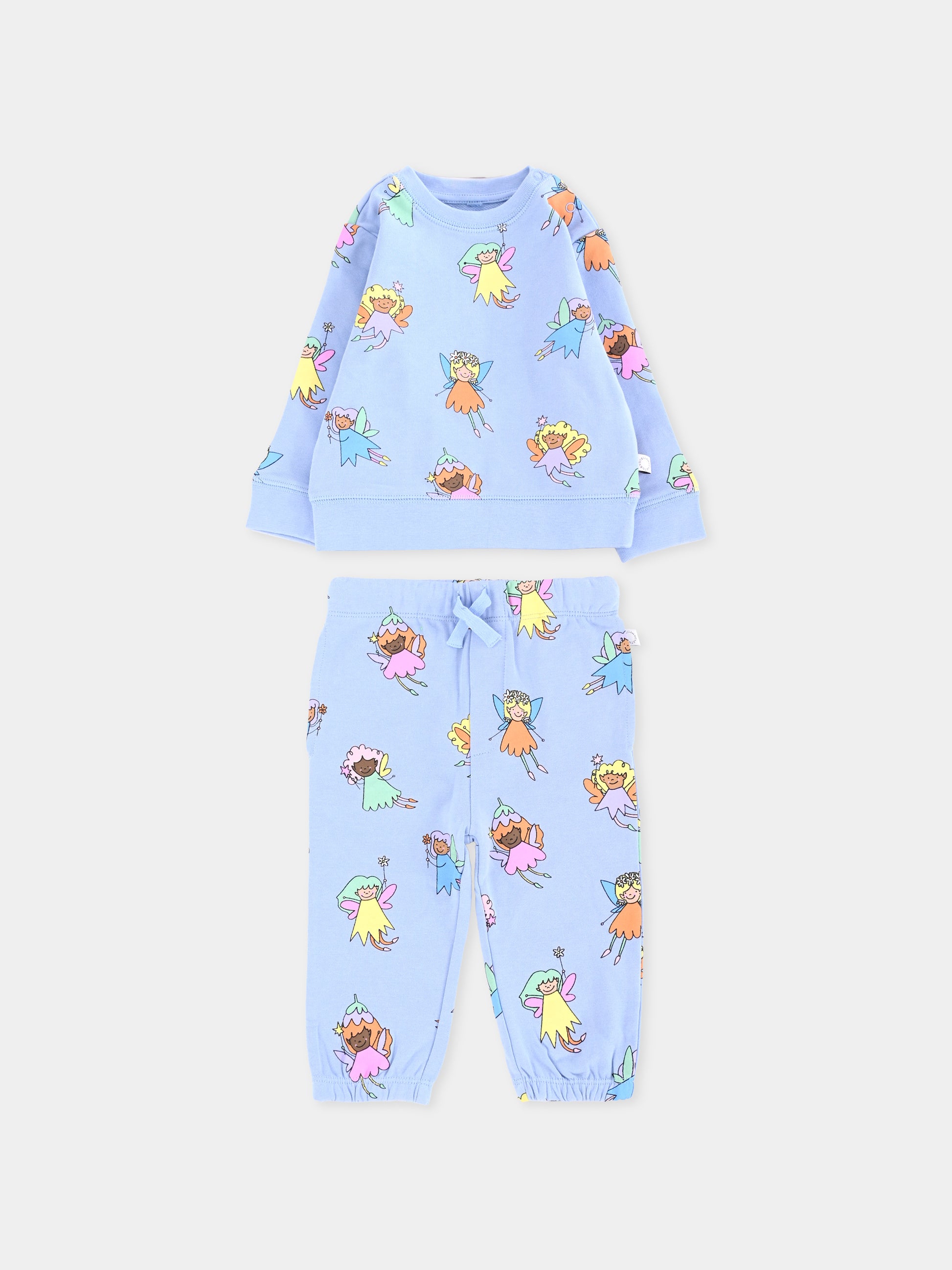 Completo celeste per neonata con fate all over,Stella Mccartney Kids,TW3000 Z2724 652MC