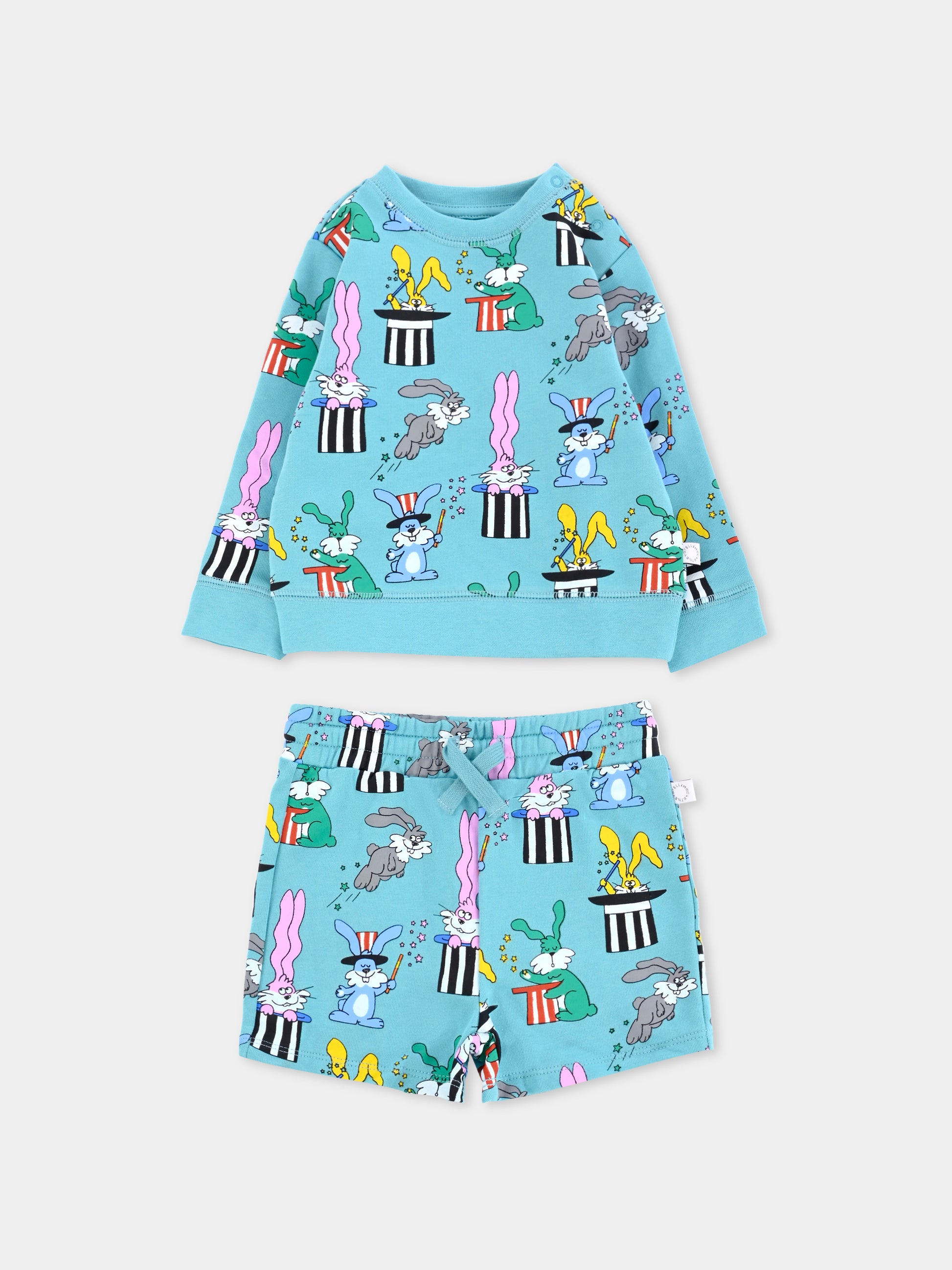 Completo celeste per neonato con coniglio,Stella Mccartney Kids,TW3510 Z2738 60IMC
